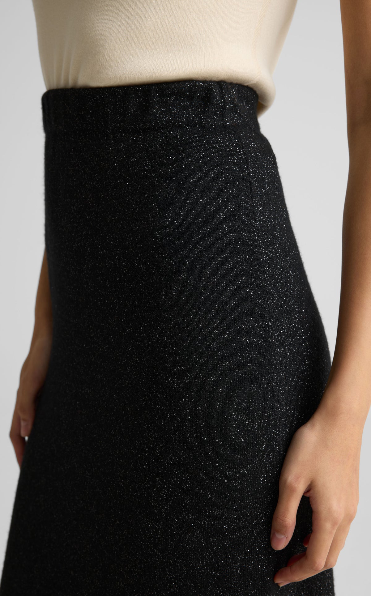 Skirt In Wool Cashmere Metallic Blend