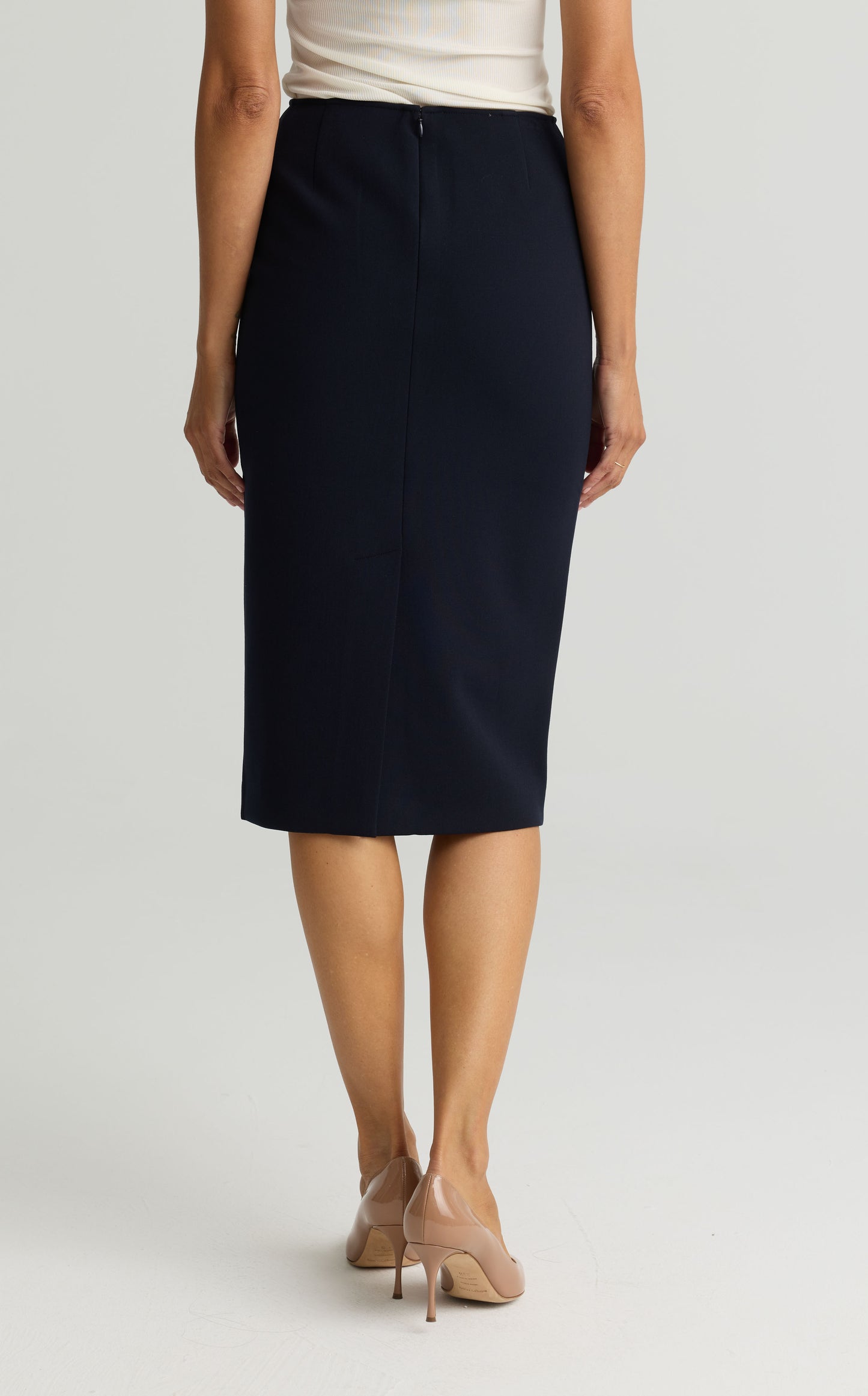 Stretch Crepe Suiting Skirt