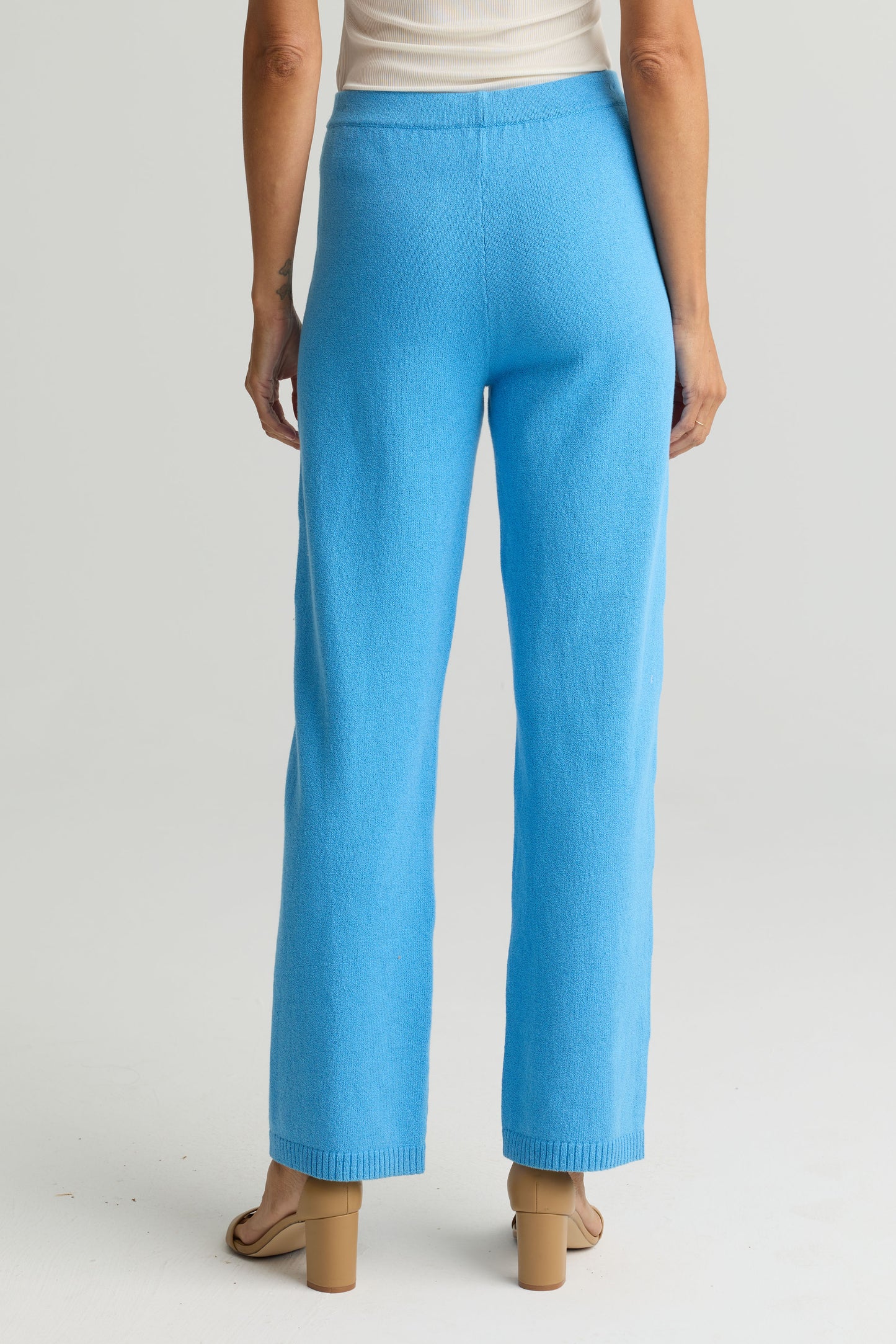 Stretch Cotton Knit Straight Leg Pant
