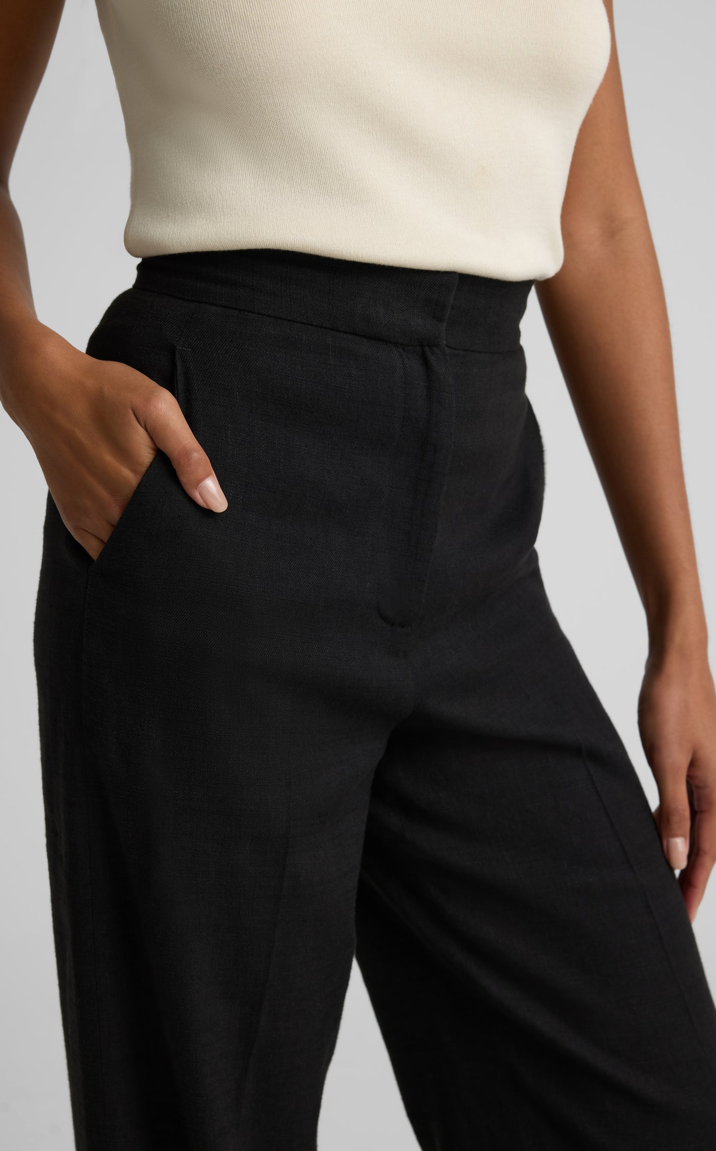 Maddie Pant In Stretch Linen Twill