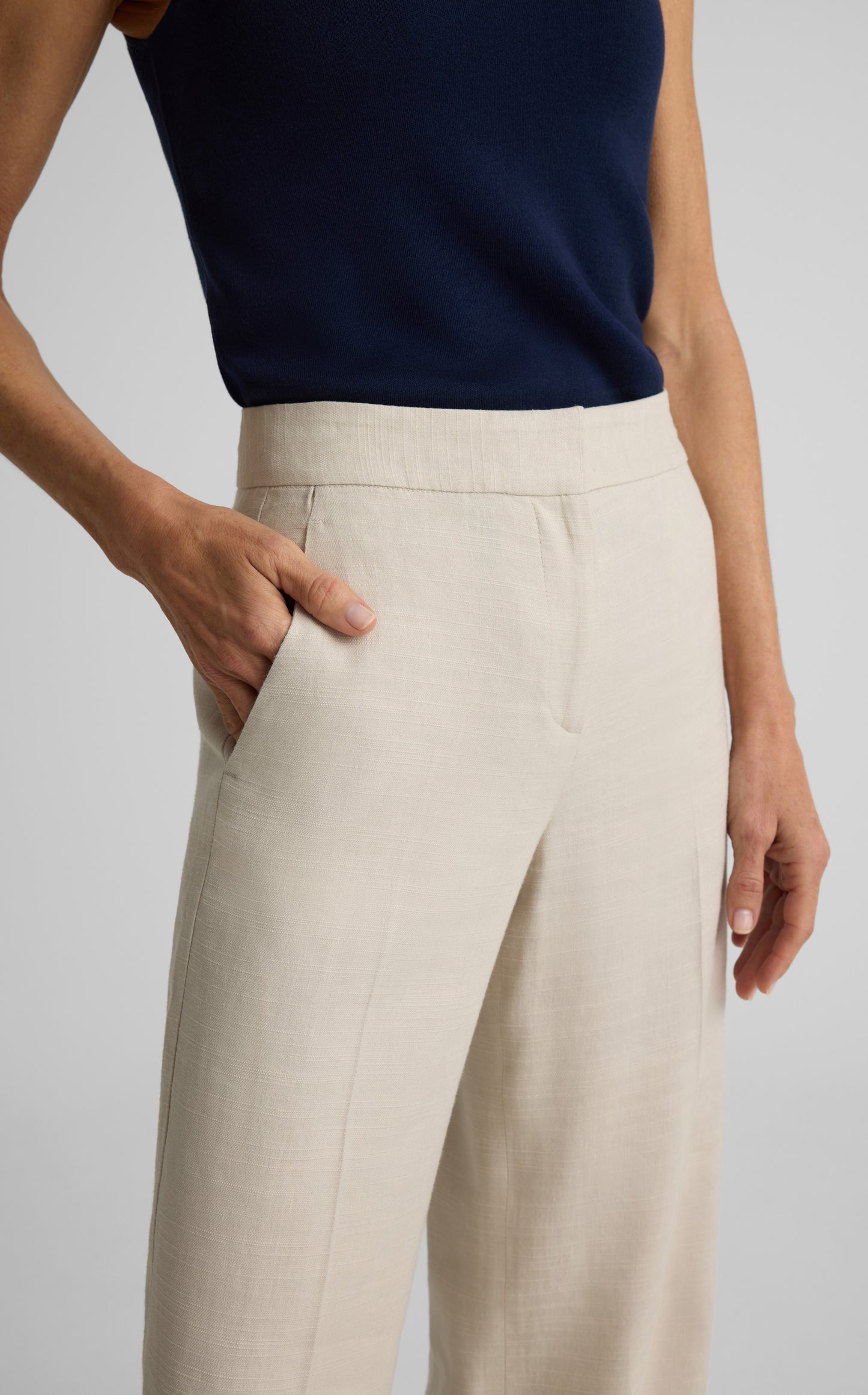 Maddie Pant In Stretch Linen Twill