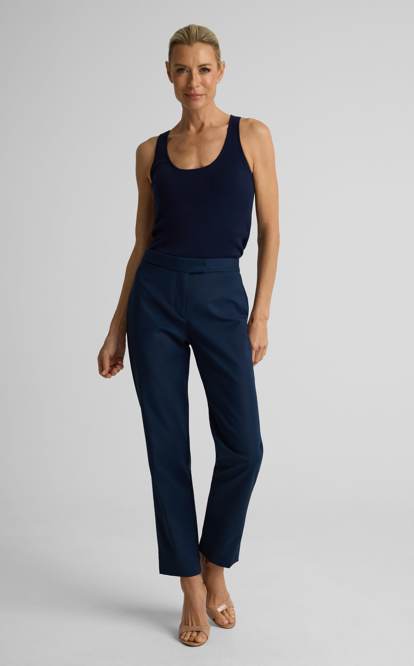 Isabel Pant In Stretch Cotton Sateen