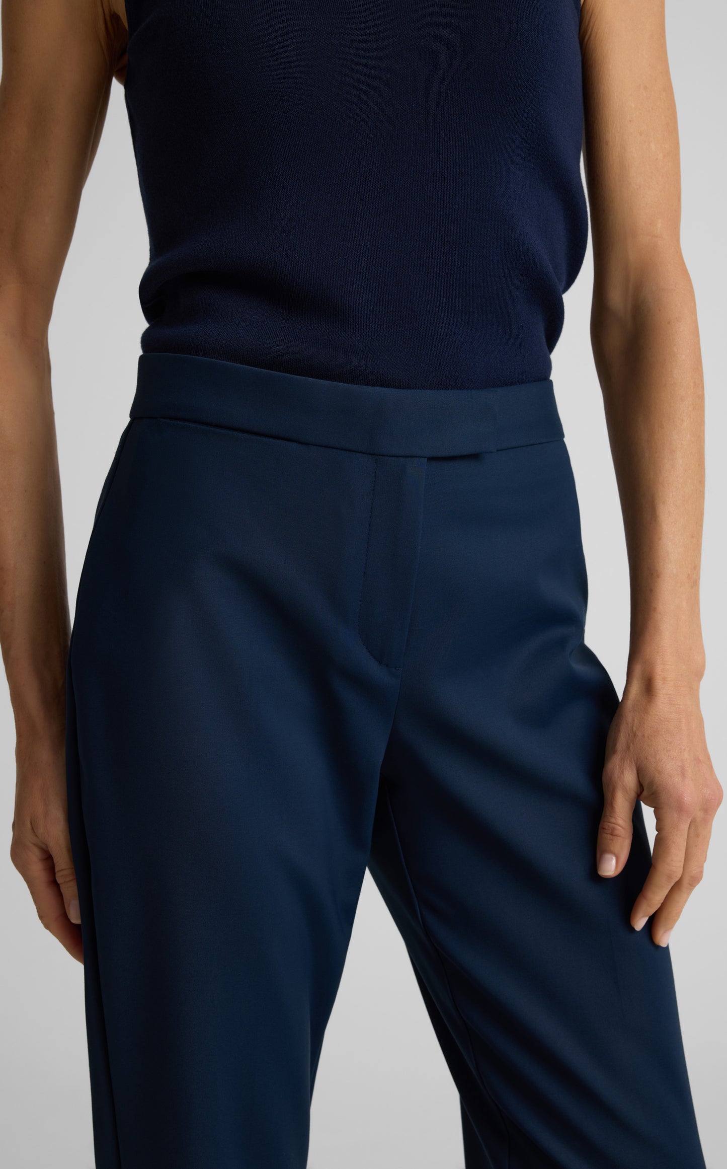 Isabel Pant In Stretch Cotton Sateen