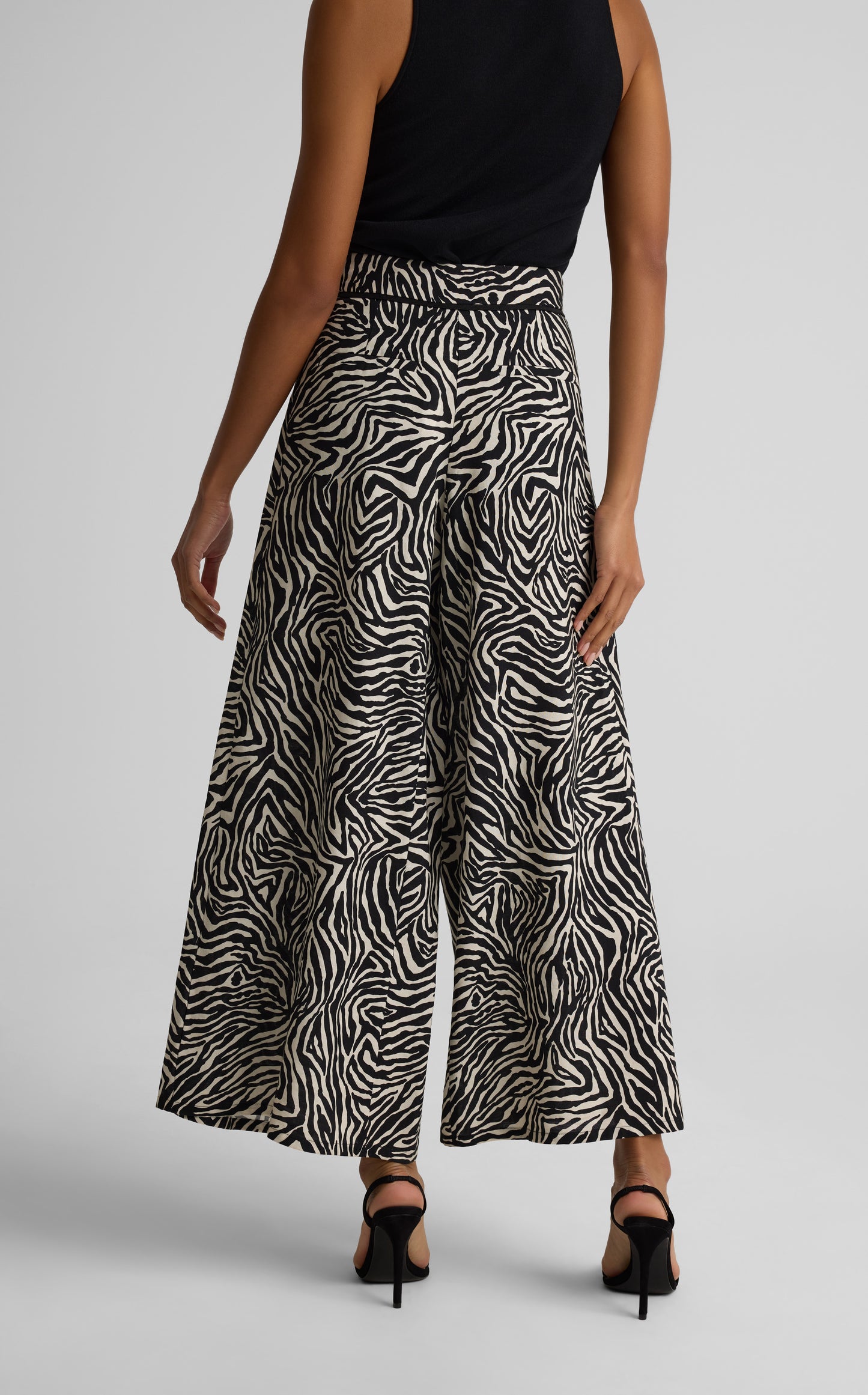 Romy Pant In Zebra Printed Linen Blend
