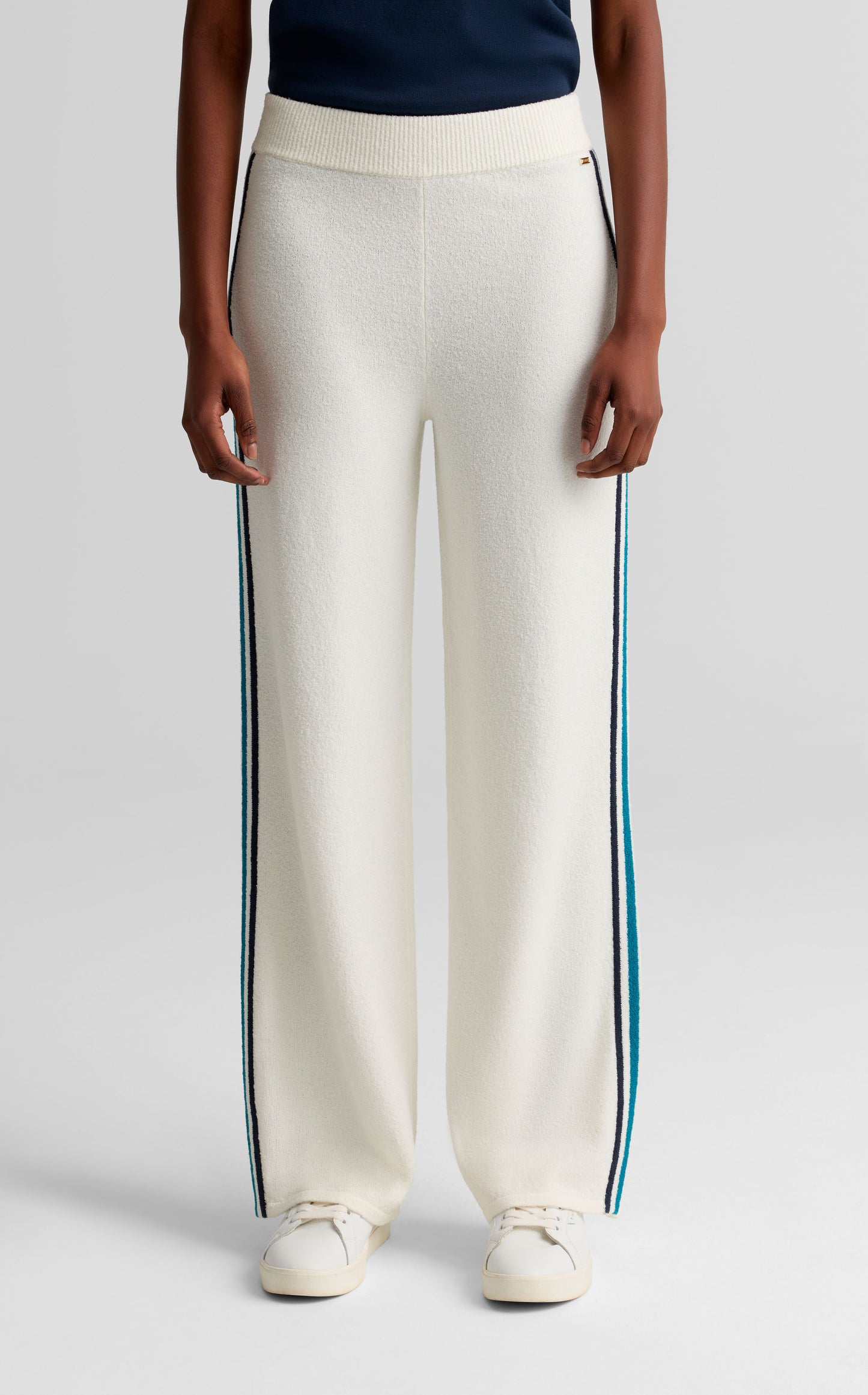 Side Stripe Straight Leg Knit Pant