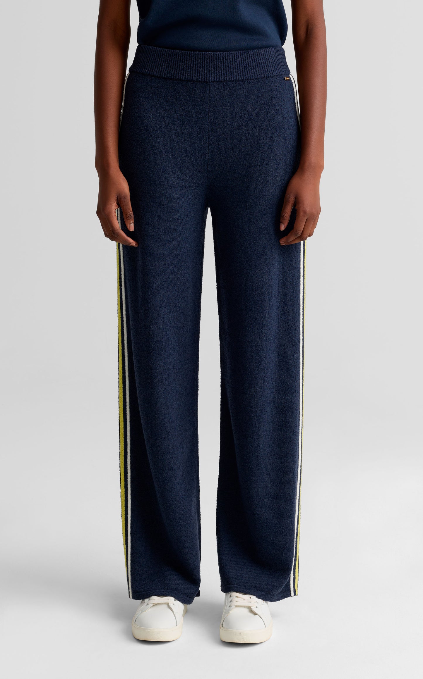 Side Stripe Straight Leg Knit Pant