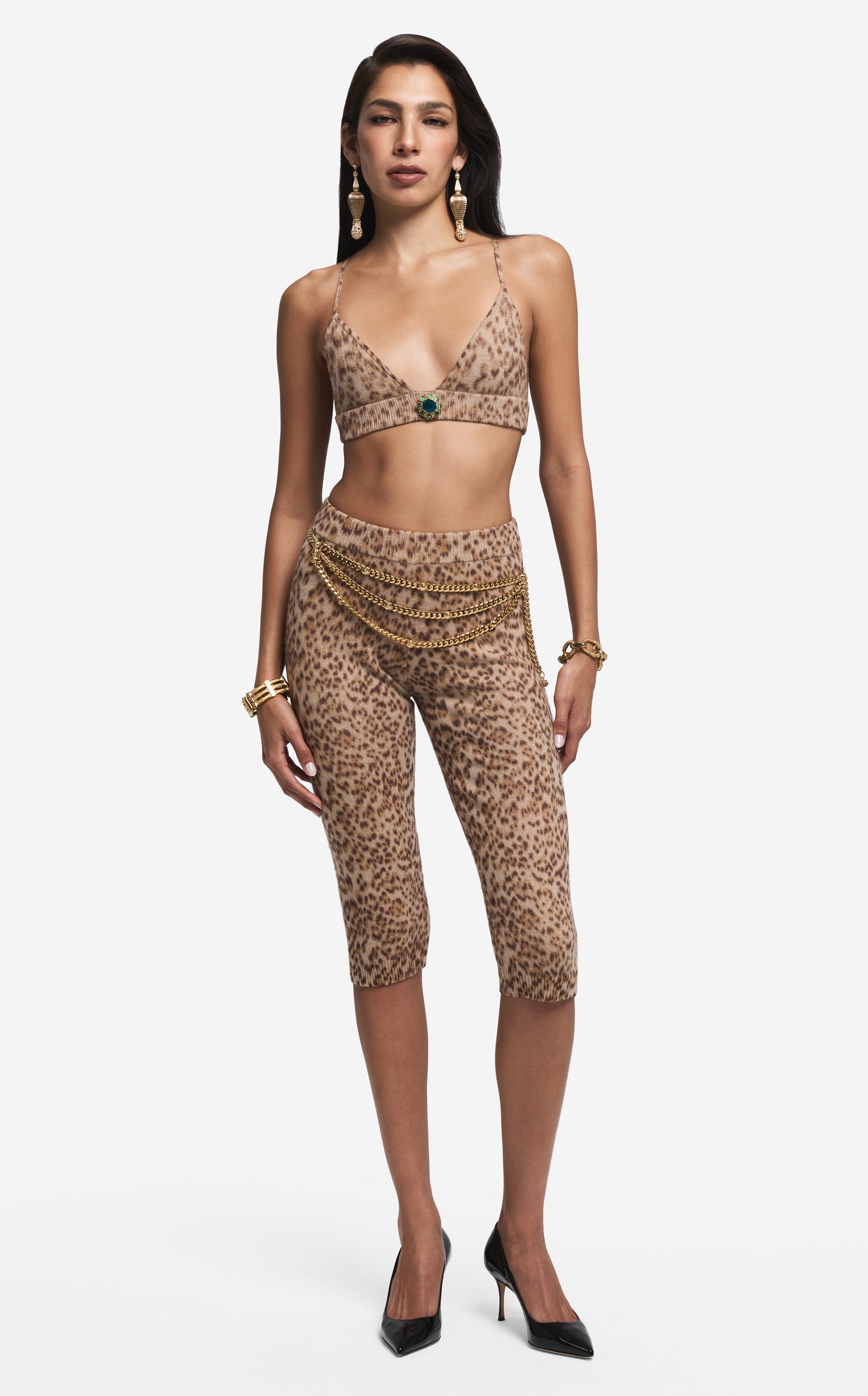 Capri Pant in Leopard Print Cashmere Blend