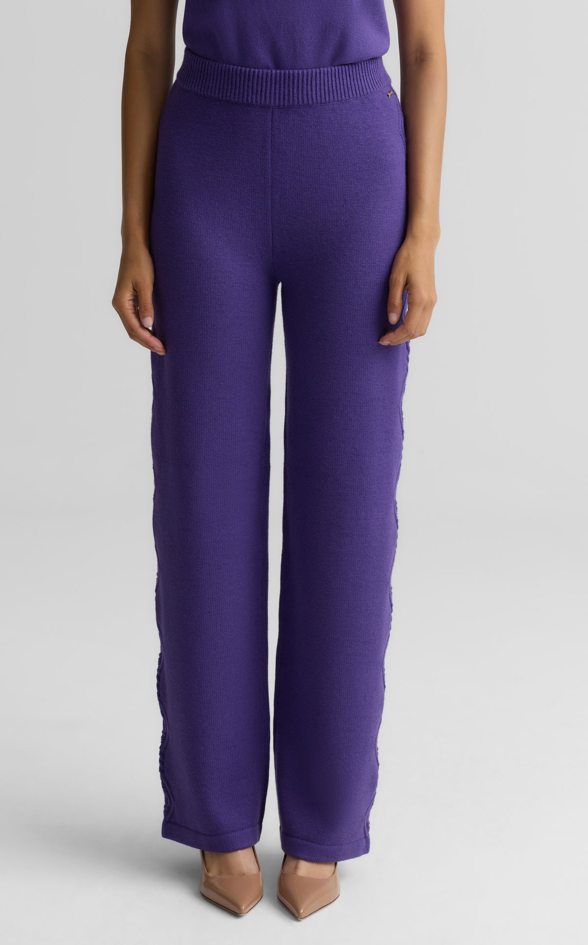 Cotton Cashmere Cable Knit Pants
