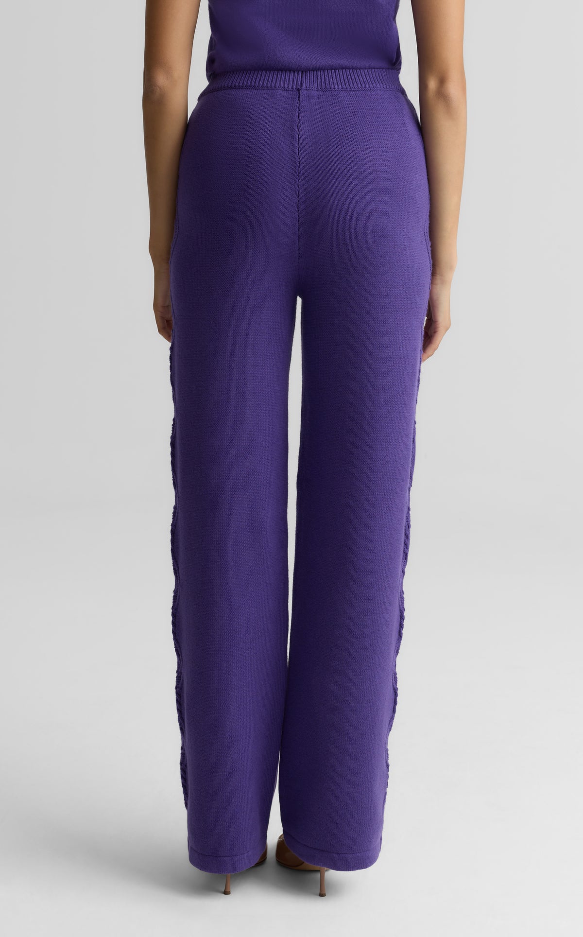 Cotton Cashmere Cable Knit Pants