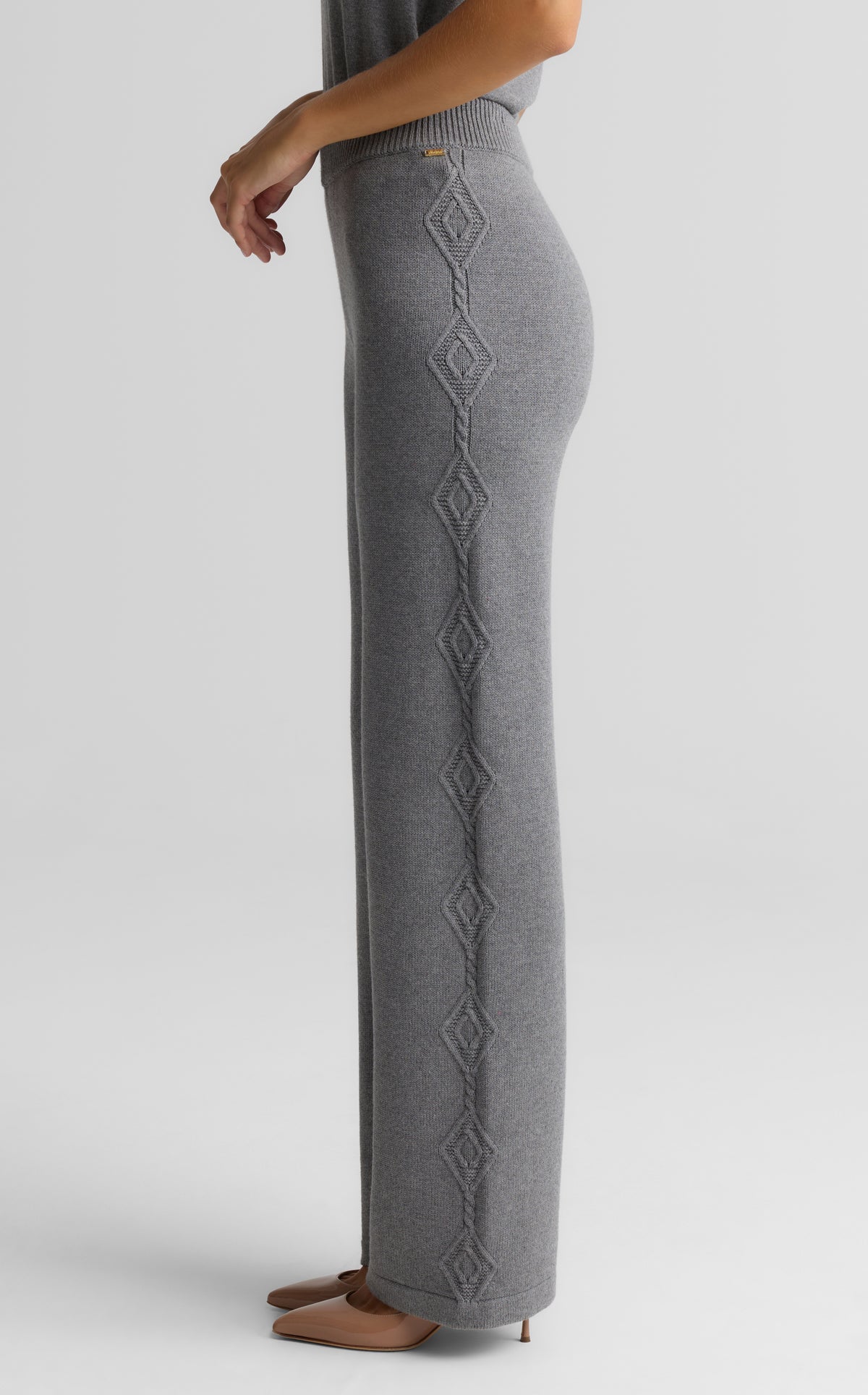 Cotton Cashmere Cable Knit Pants