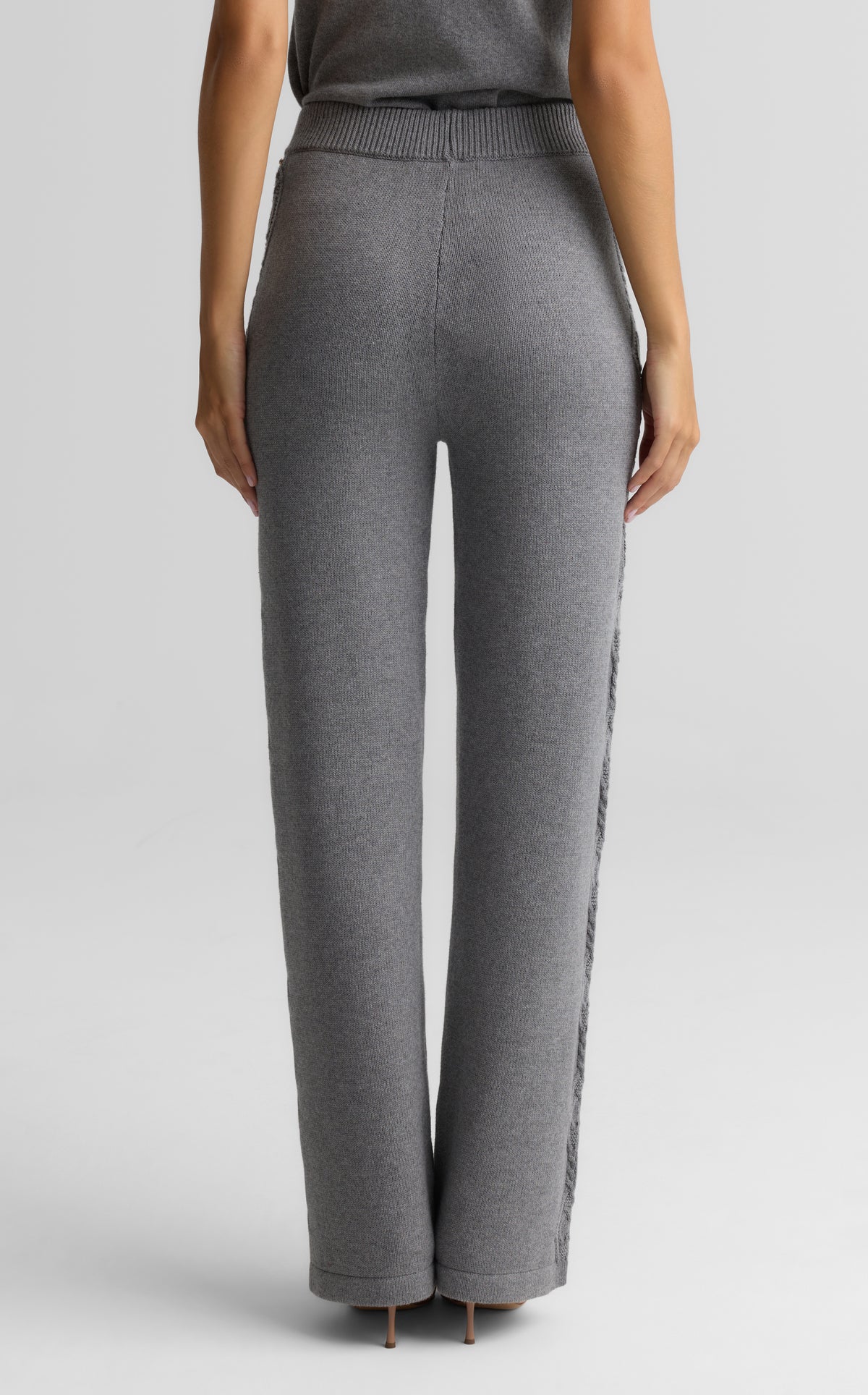 Cotton Cashmere Cable Knit Pants