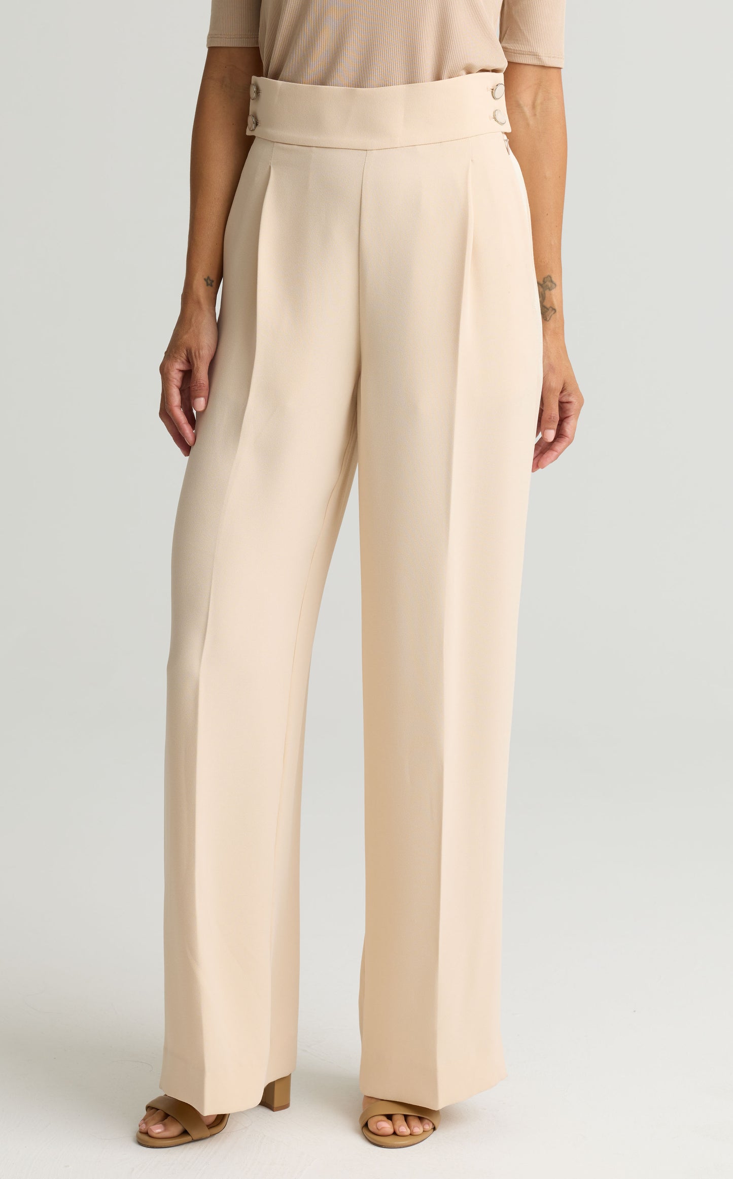 Satin Back Crepe Pant - Pink Blush