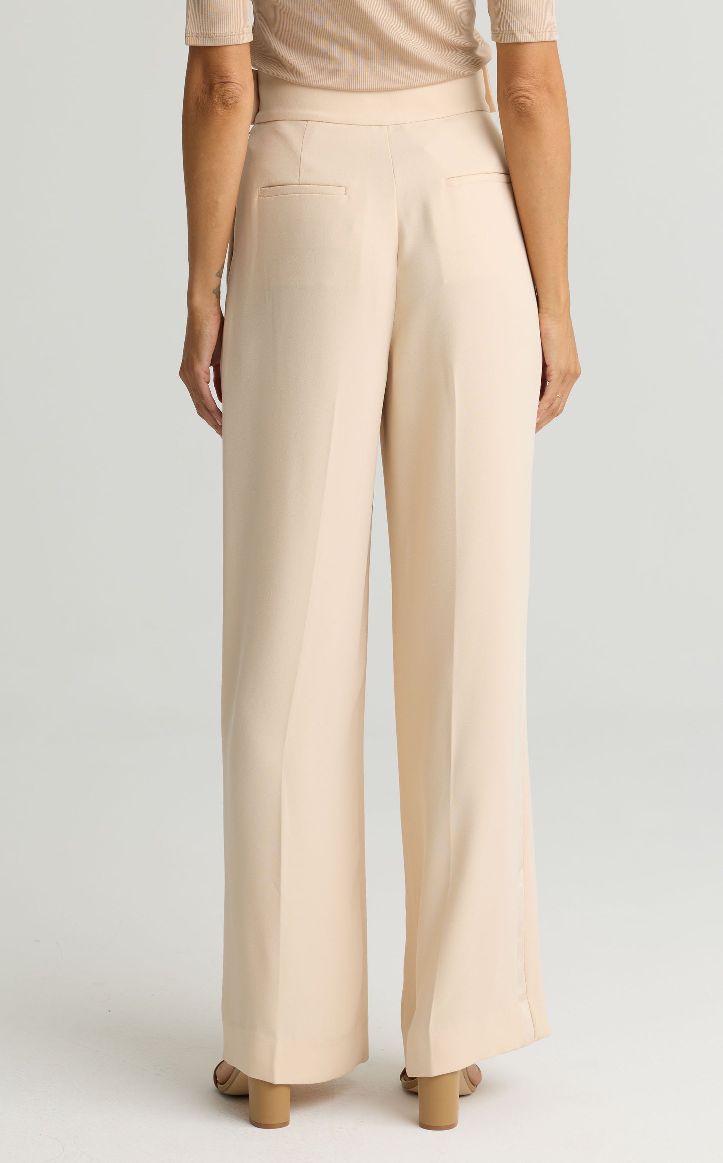 Satin Back Crepe Pant - Pink Blush