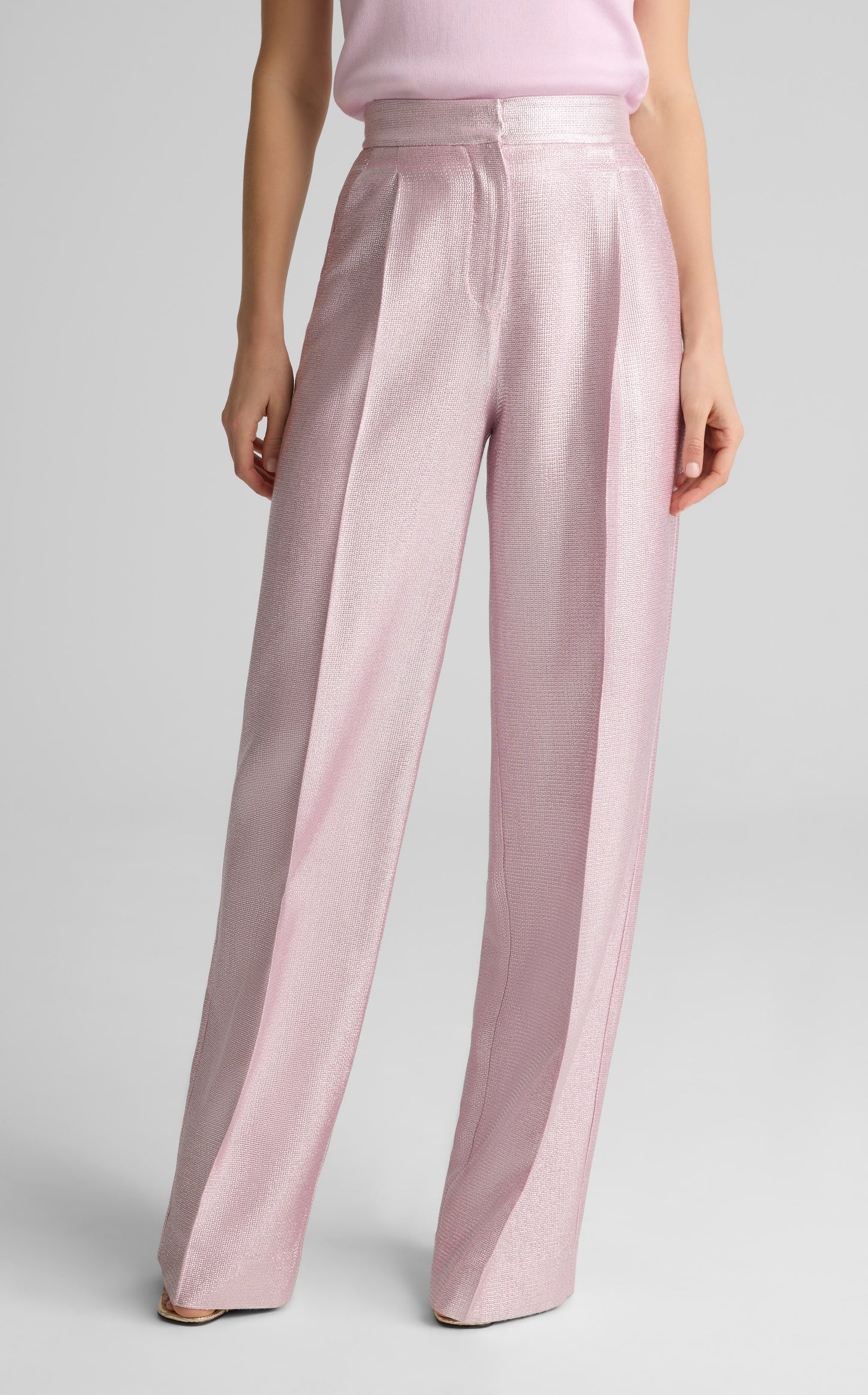 Chloe Pant in Soft Lamé Suiting