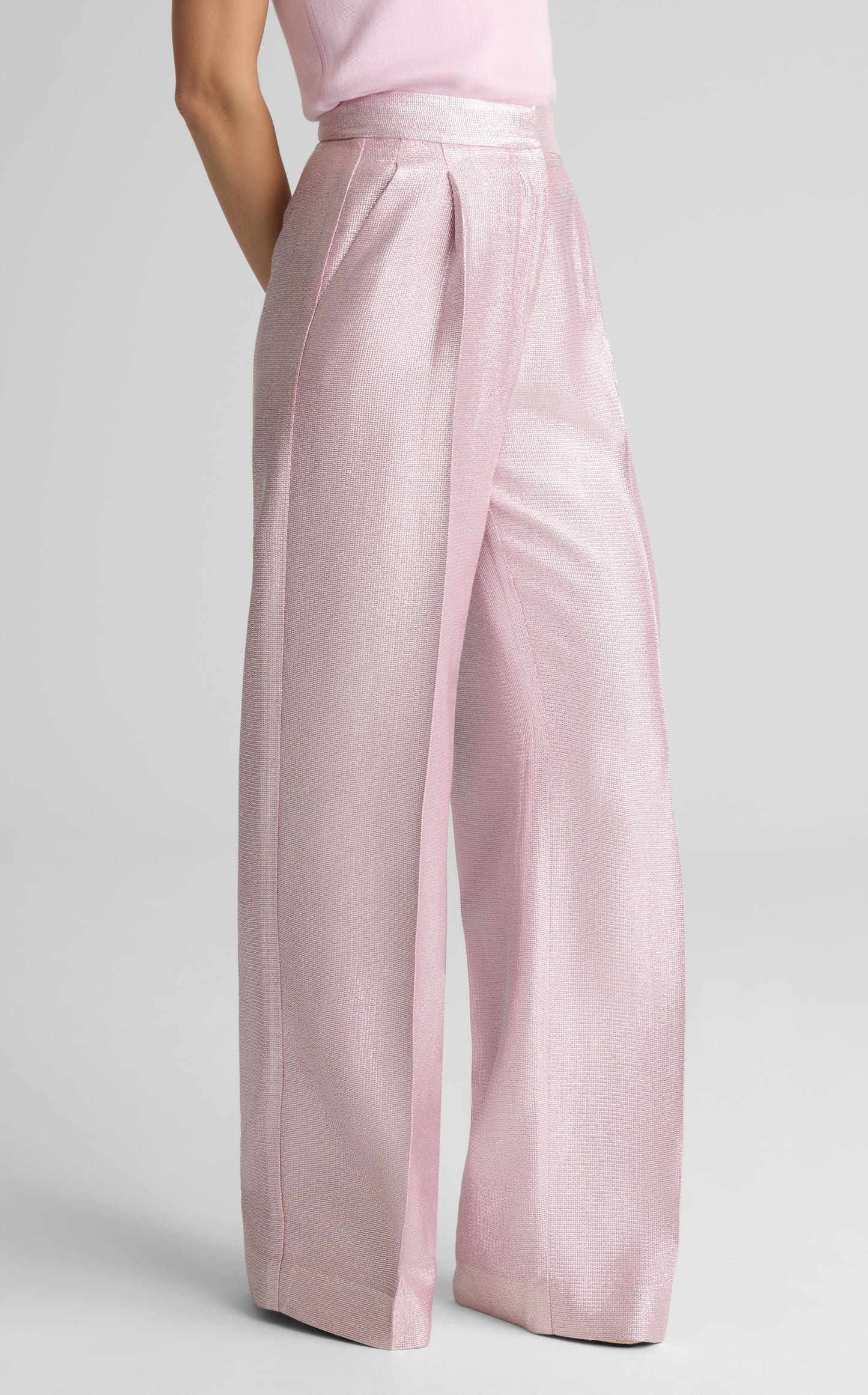 Chloe Pant in Soft Lamé Suiting