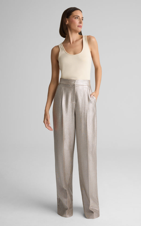Chloe Pant in Soft Lamé Suiting