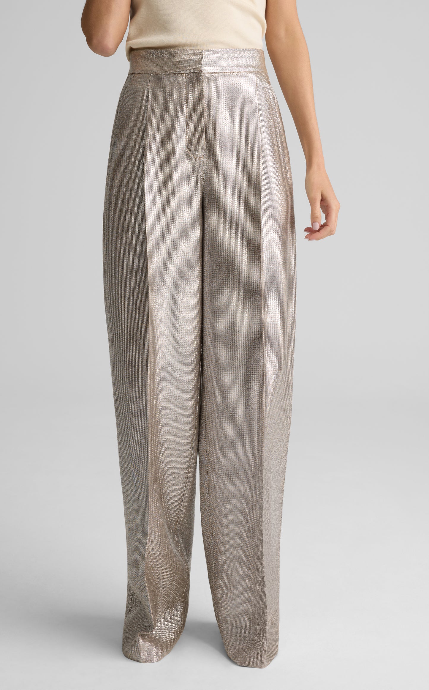 Chloe Pant in Soft Lamé Suiting