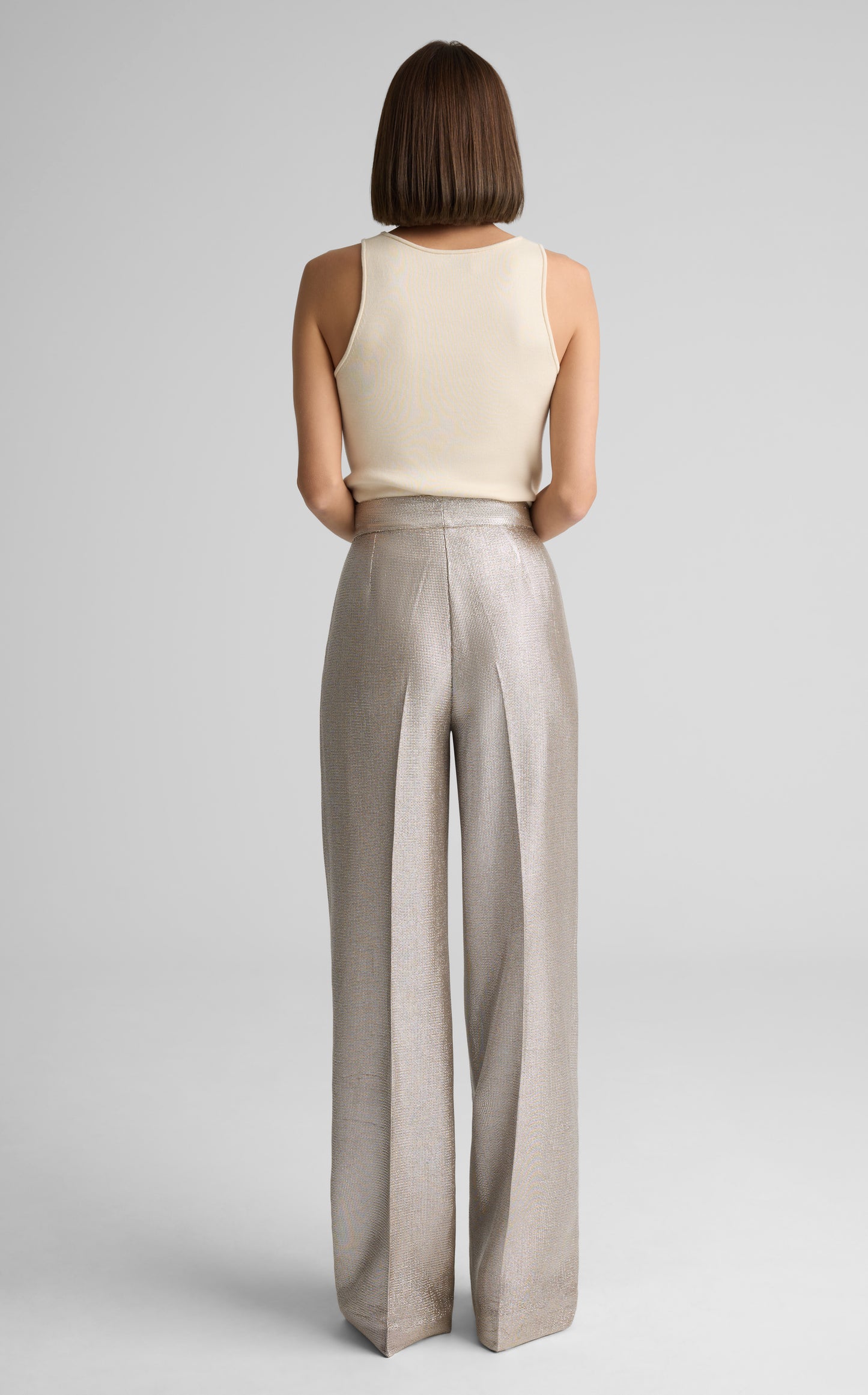 Chloe Pant in Soft Lamé Suiting