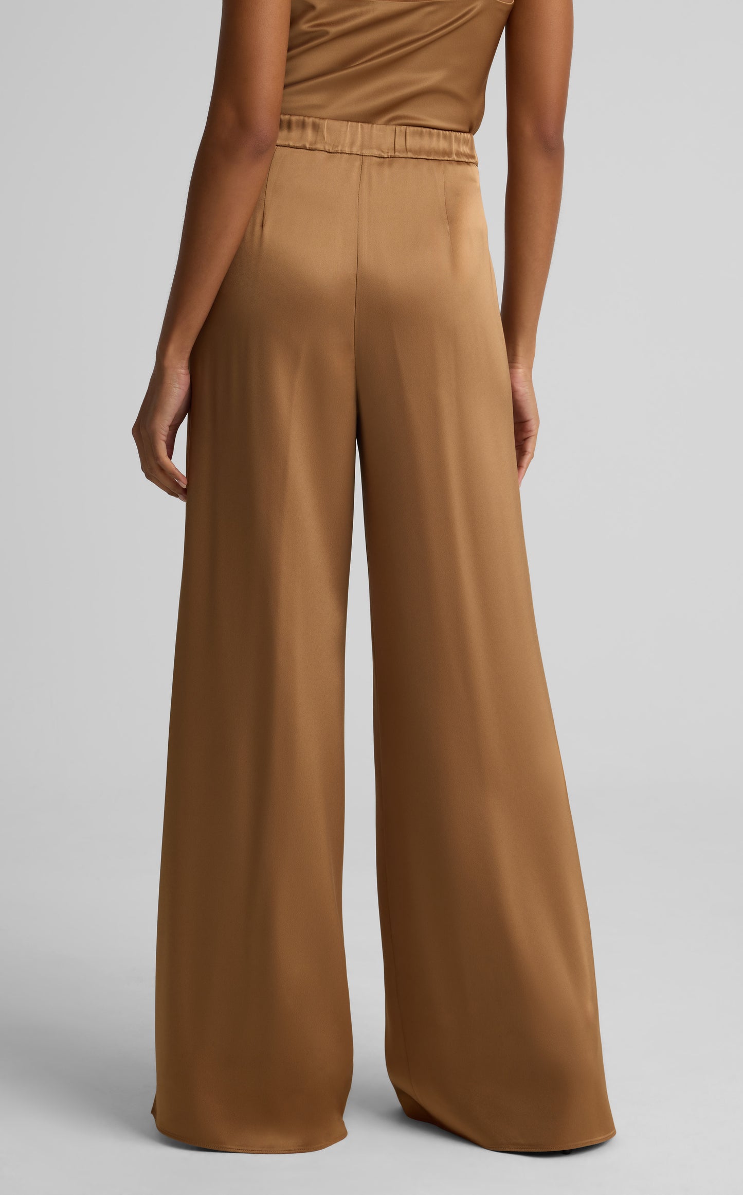 Kate Side Slit Pant In Liquid Satin