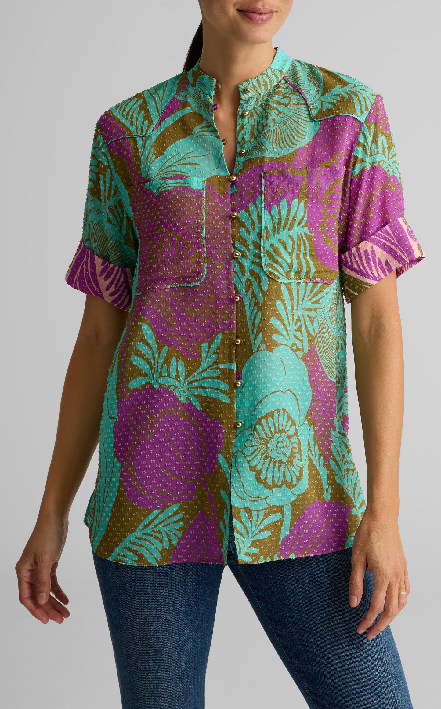 Poppy Print Short Sleeve Top