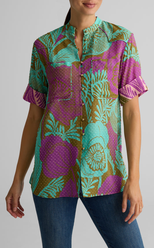 Poppy Print Short Sleeve Top