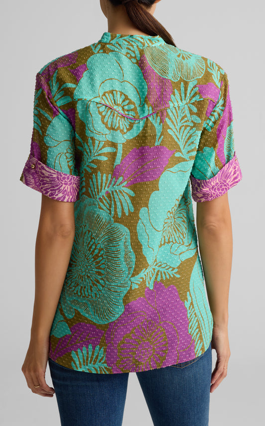 Poppy Print Short Sleeve Top