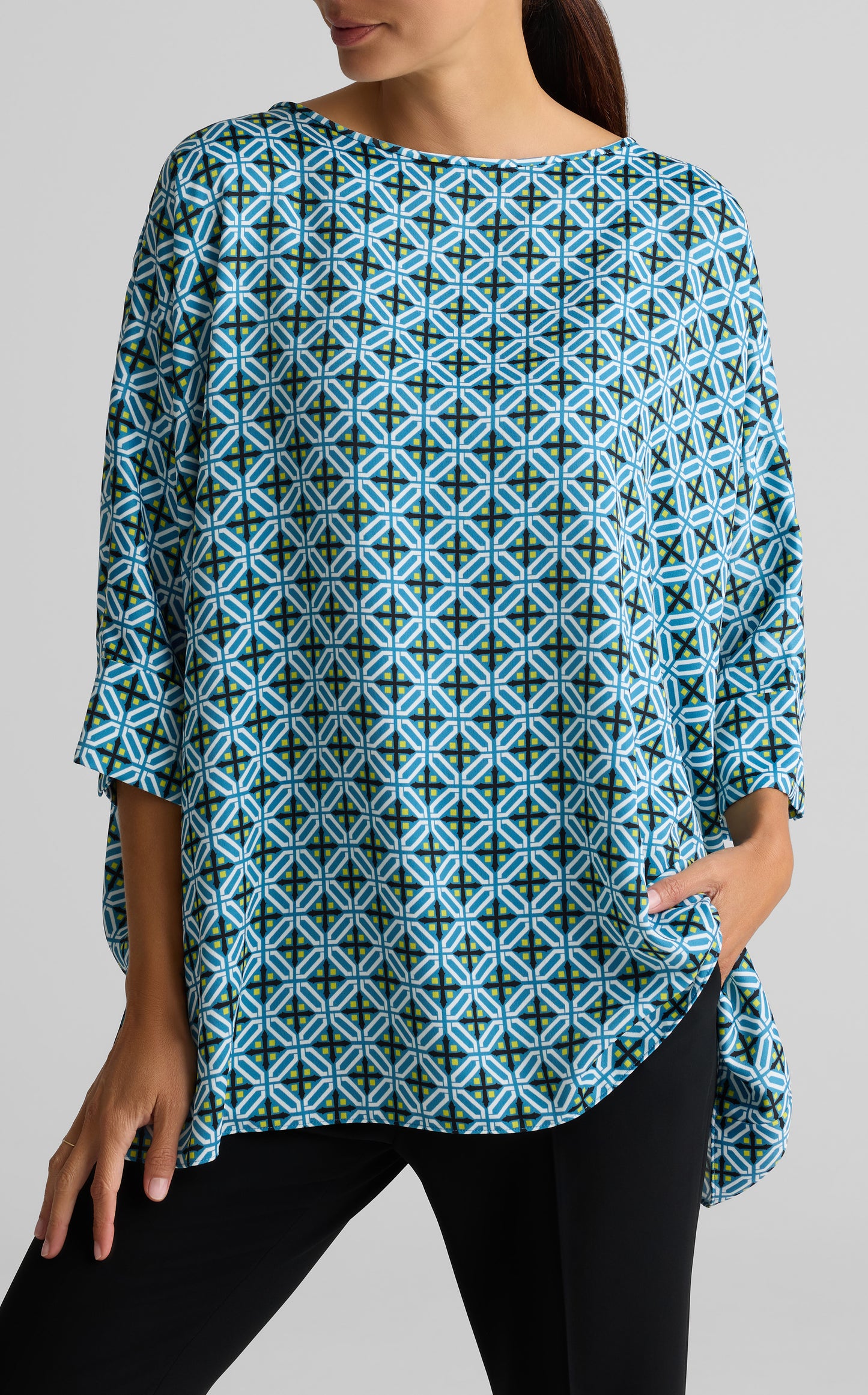 Draped 3/4 Sleeve Blouse