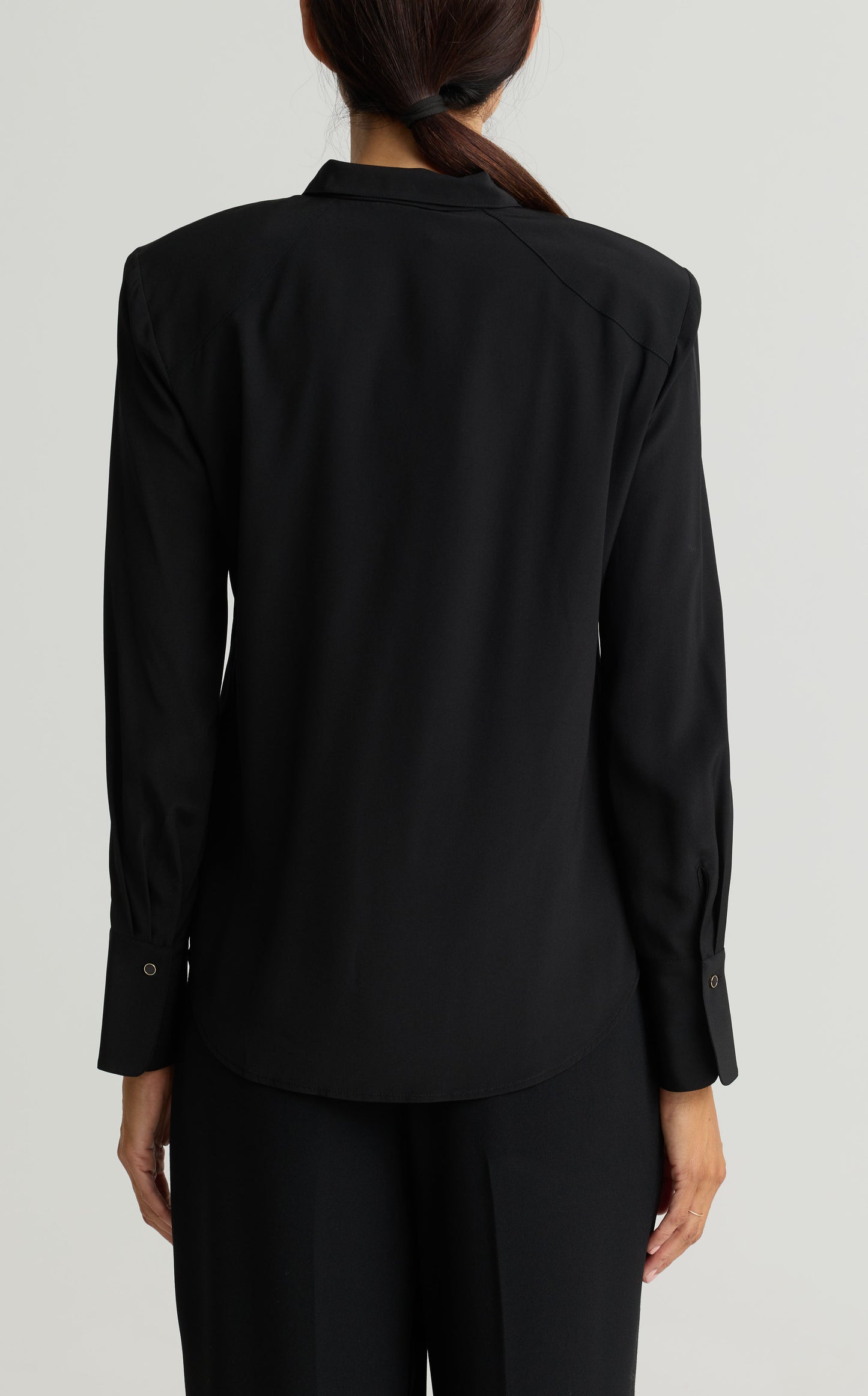 Silk Crepe de Chine Blouse - Black