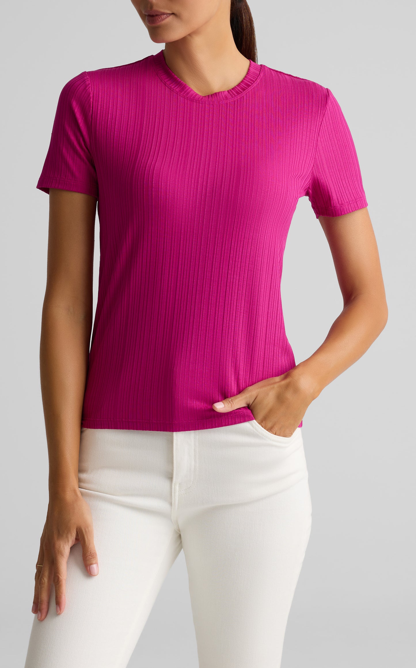 Sleek Rib Jersey Knit Top