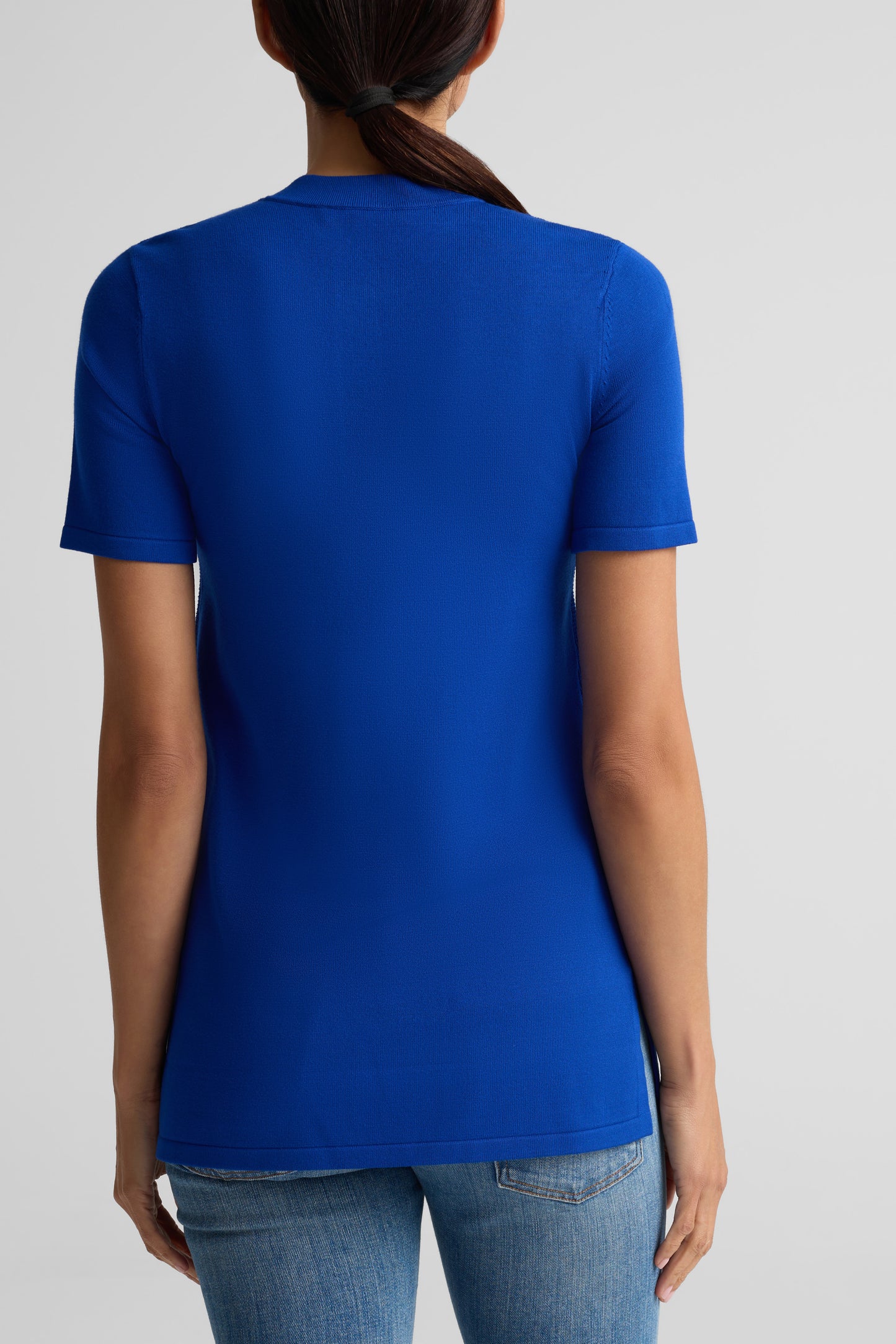 Stretch Piqué Knit Zip Top