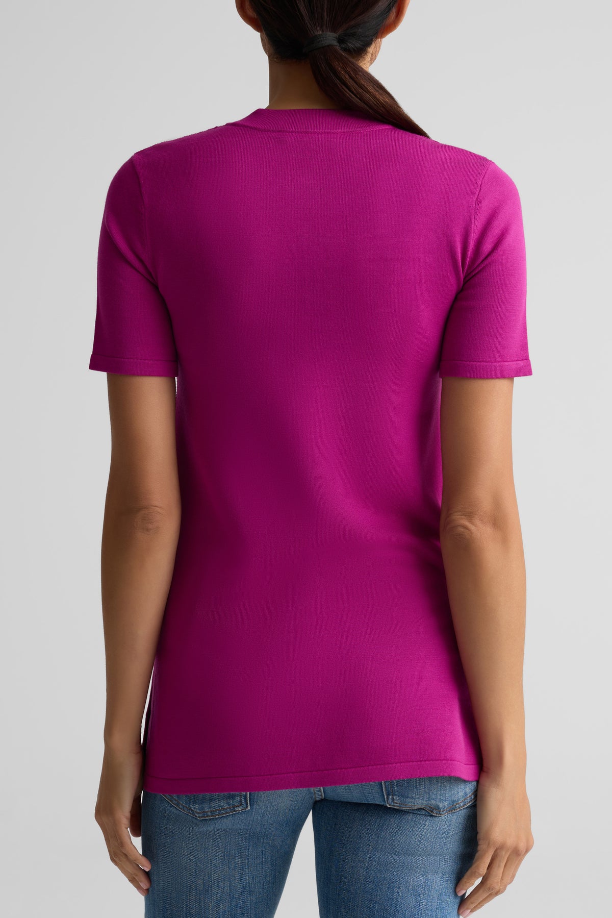 Stretch Piqué Knit Zip Top