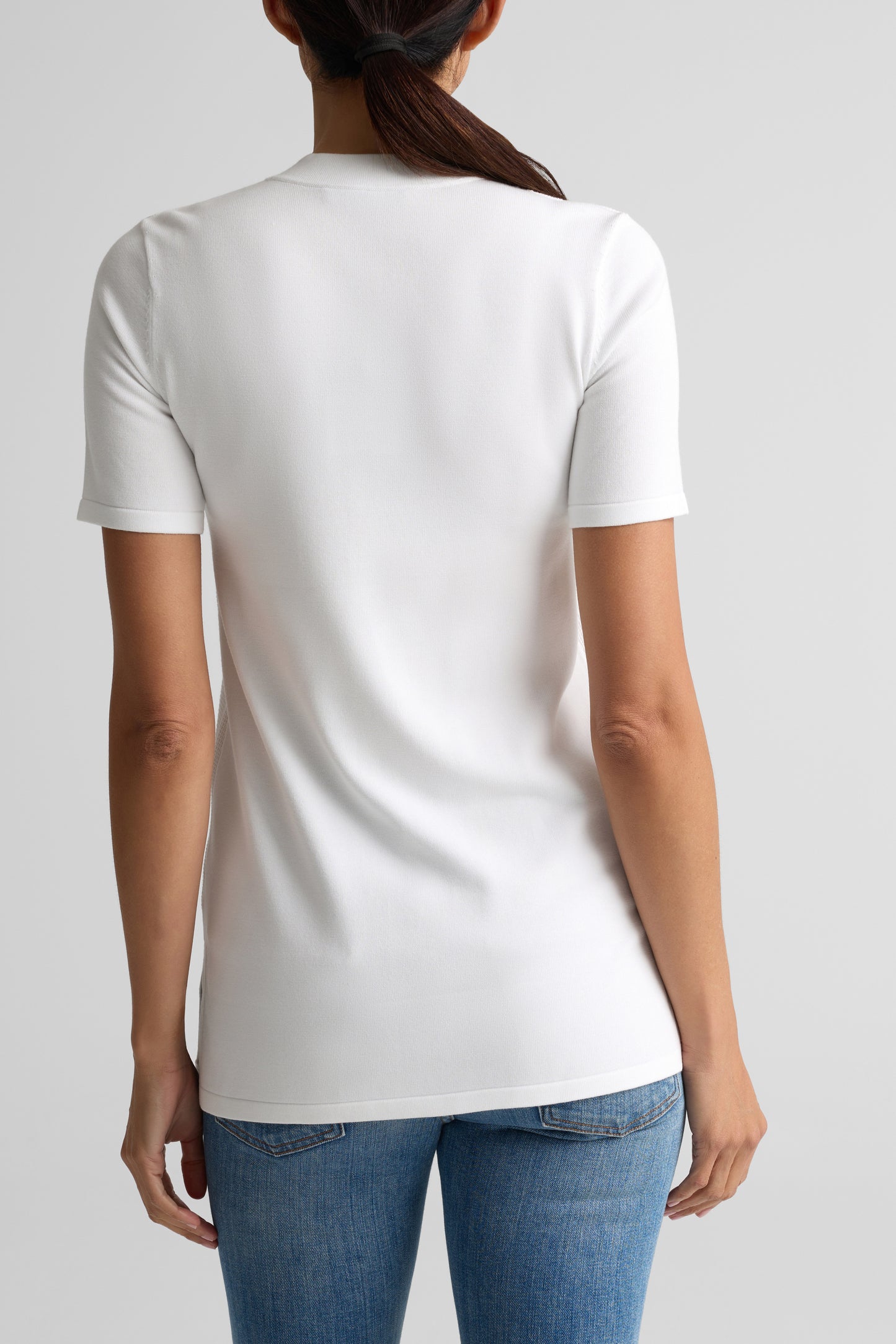 Stretch Piqué Knit Zip Top