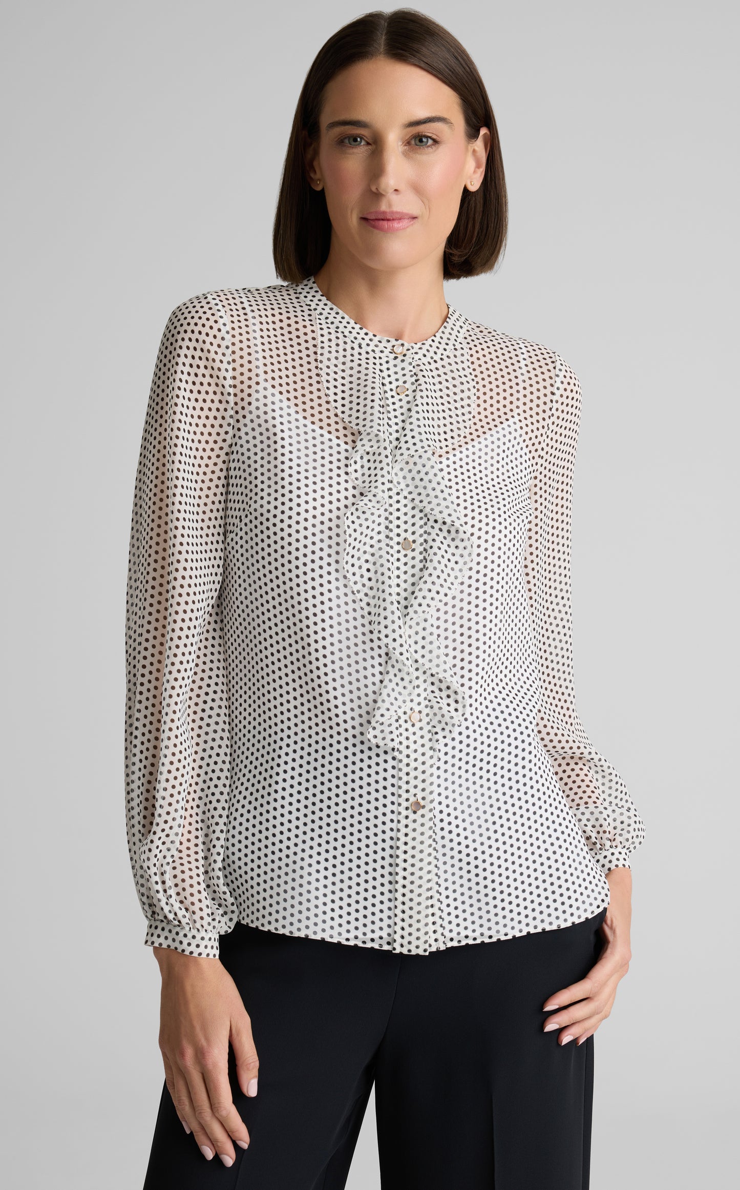 Christelle Blouse in French Dot Printed Silk