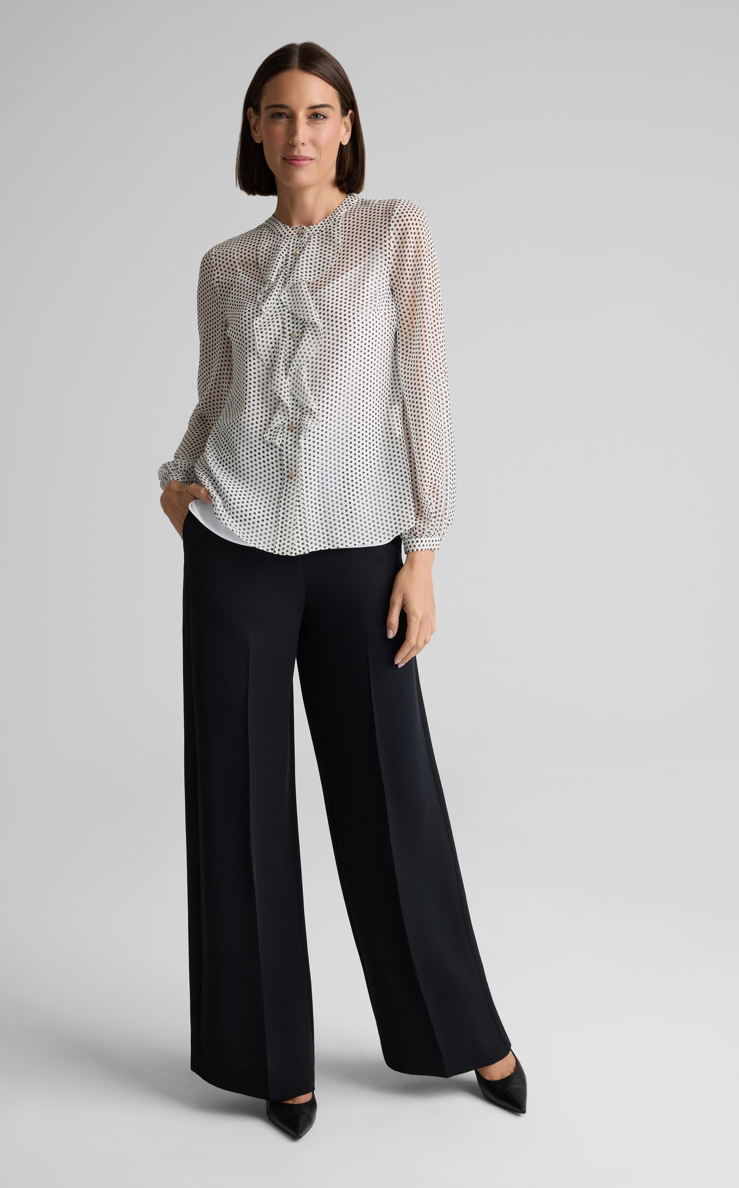 Christelle Blouse in French Dot Printed Silk