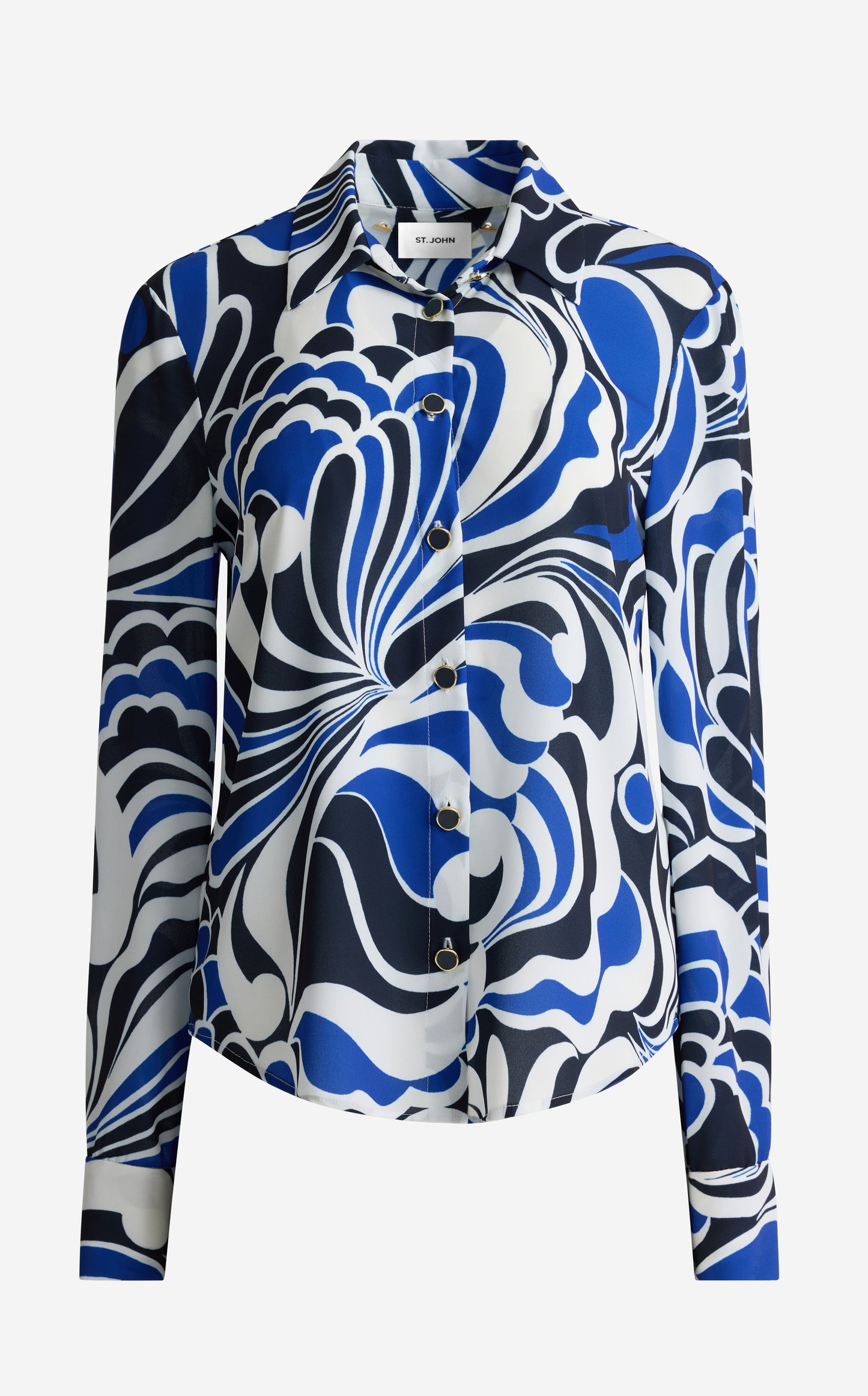 Hadley Blouse In Mid Century Scroll Print