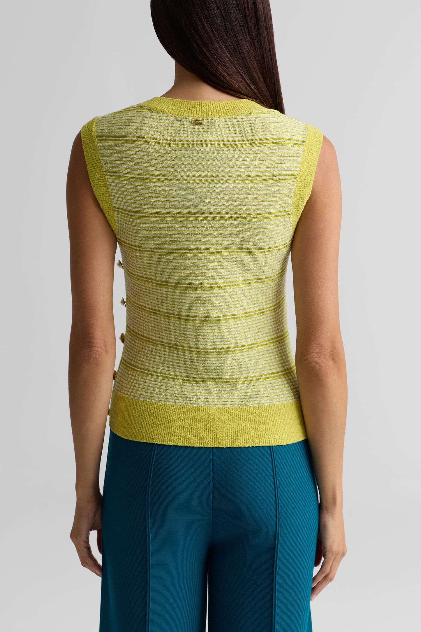 Striped Crewneck Side Button Tank