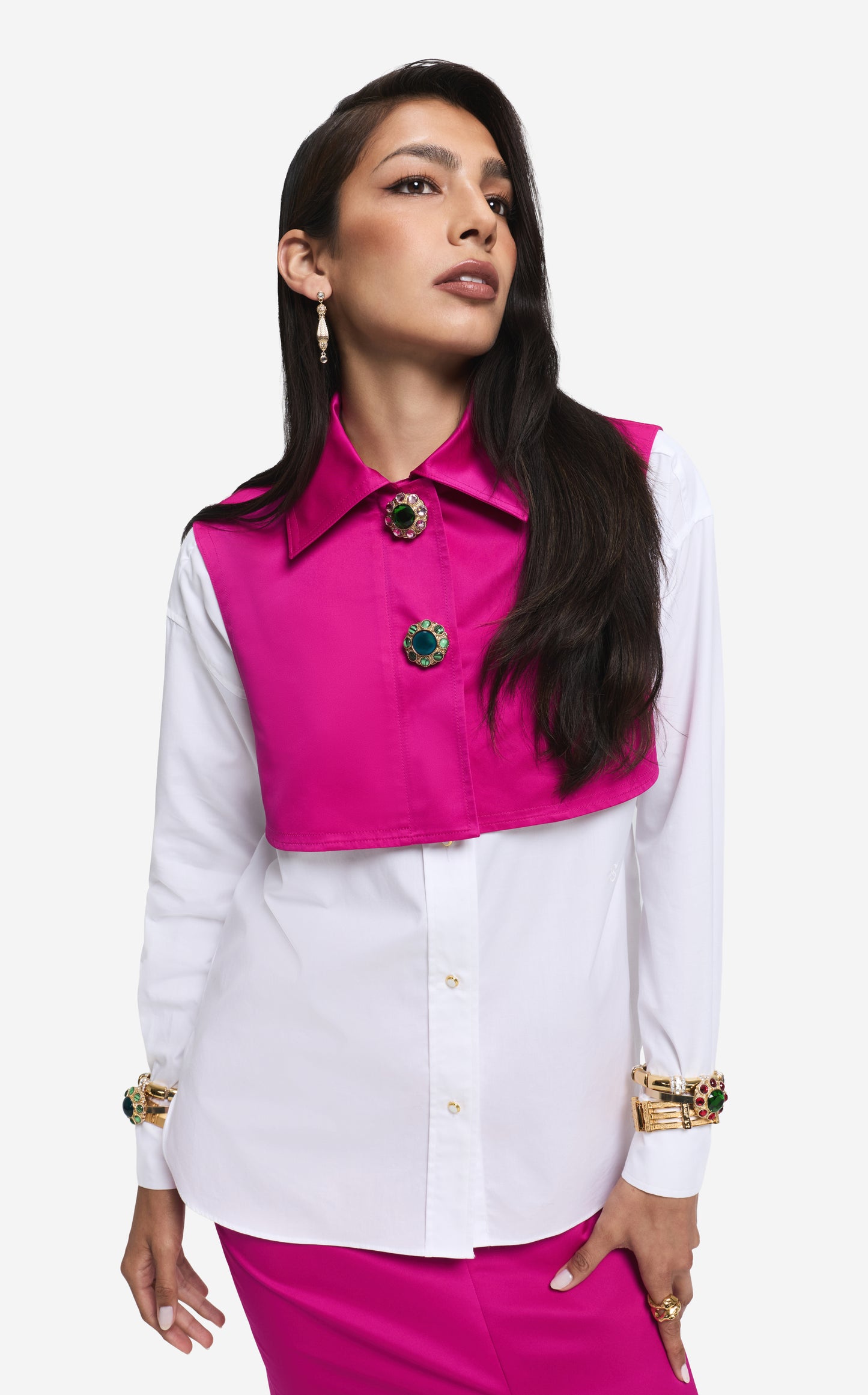 Cropped Vest in Duchesse Satin