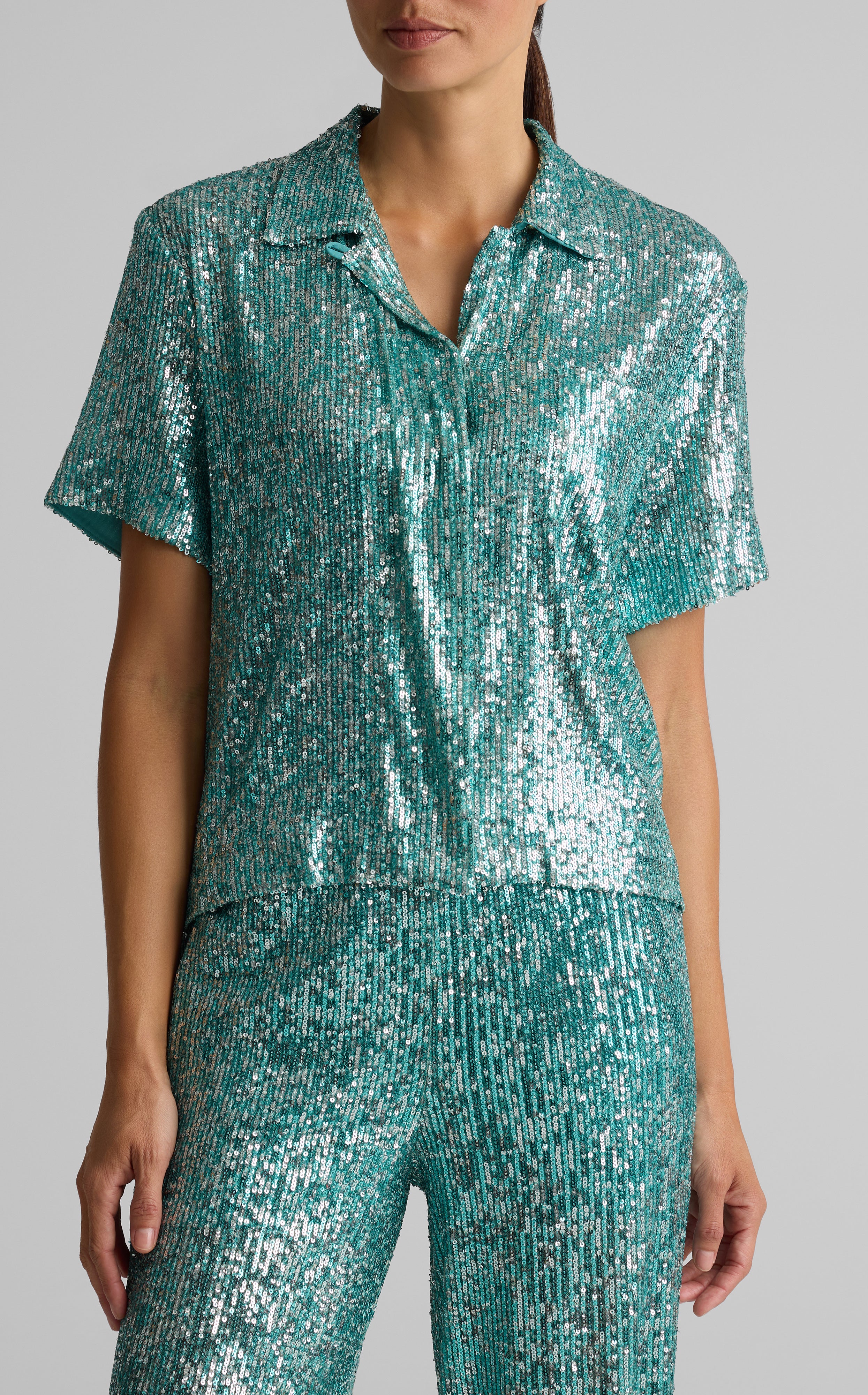 Sequin Short Sleeve Blouse 2