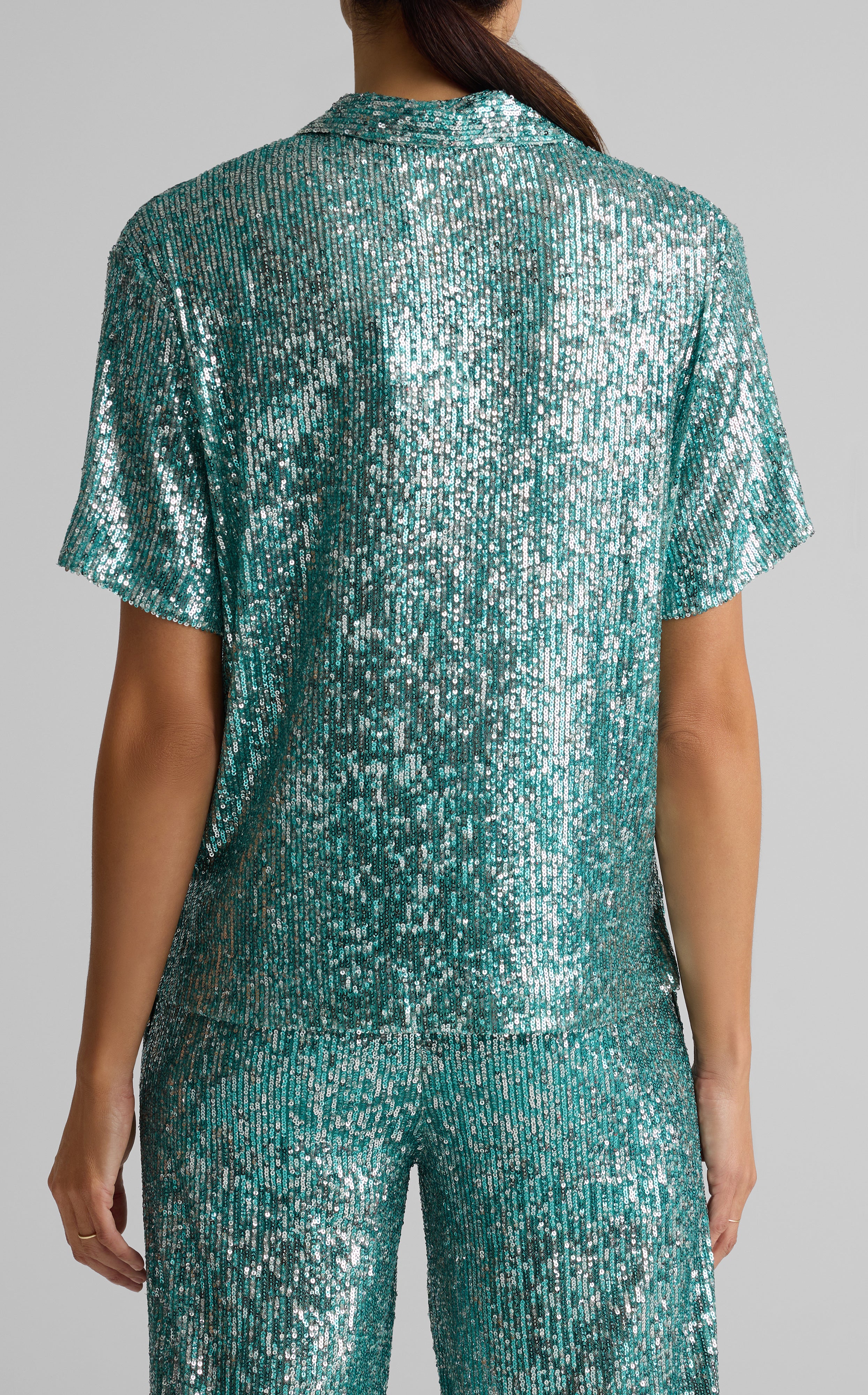 Sequin Short Sleeve Blouse