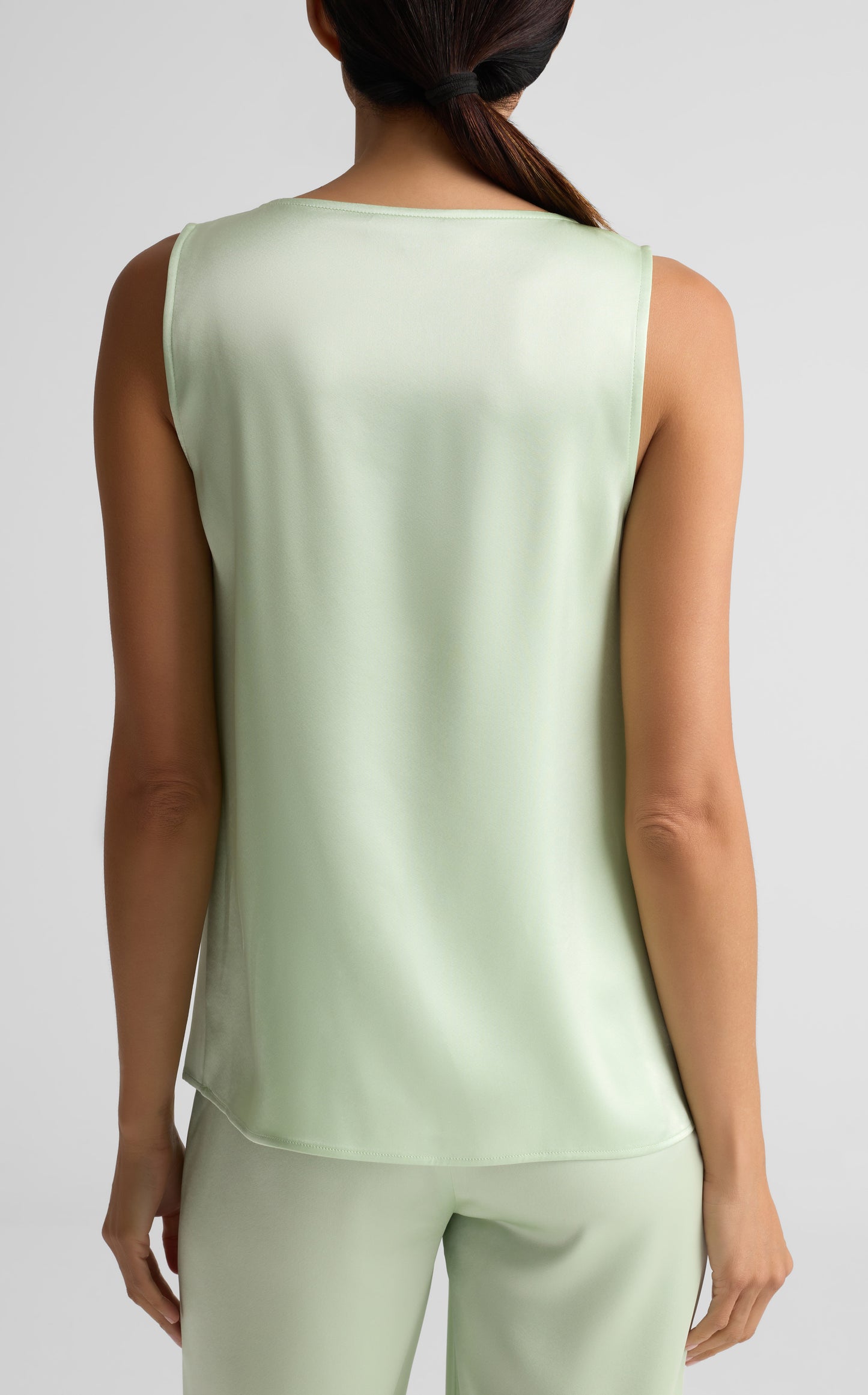 Liquid Satin Scoop Neck Shell