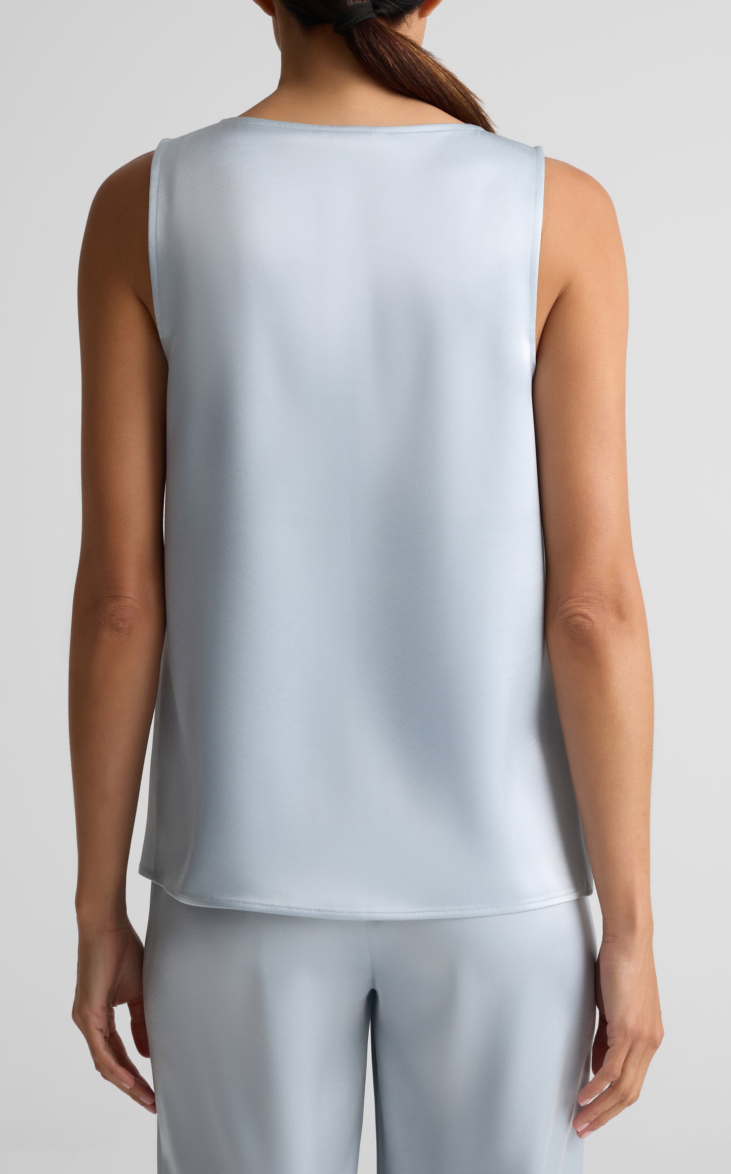 Liquid Satin Scoop Neck Shell