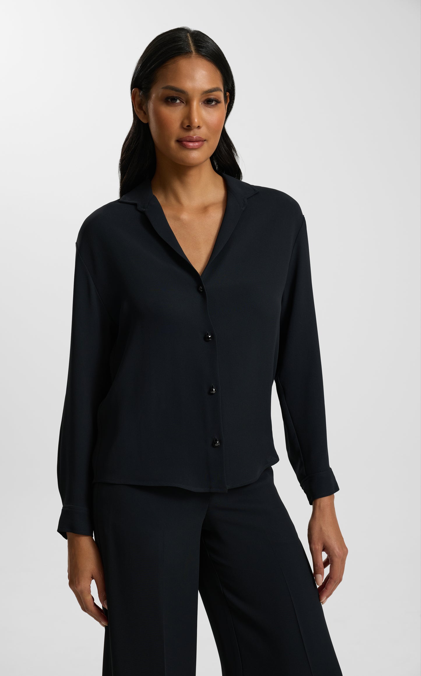 Noel Blouse In Heathered Crepe
