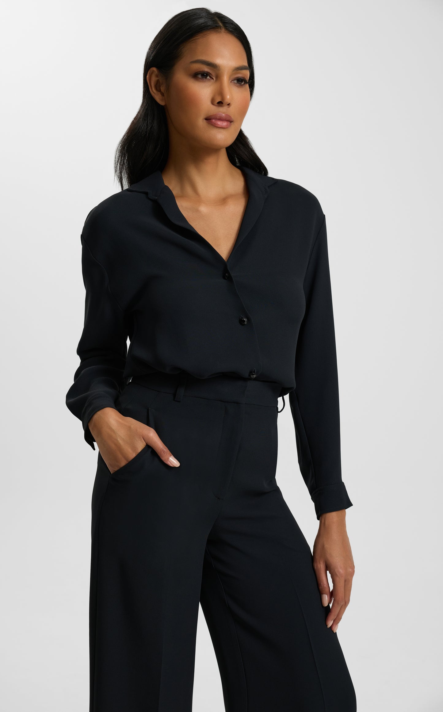 Noel Blouse In Heathered Crepe