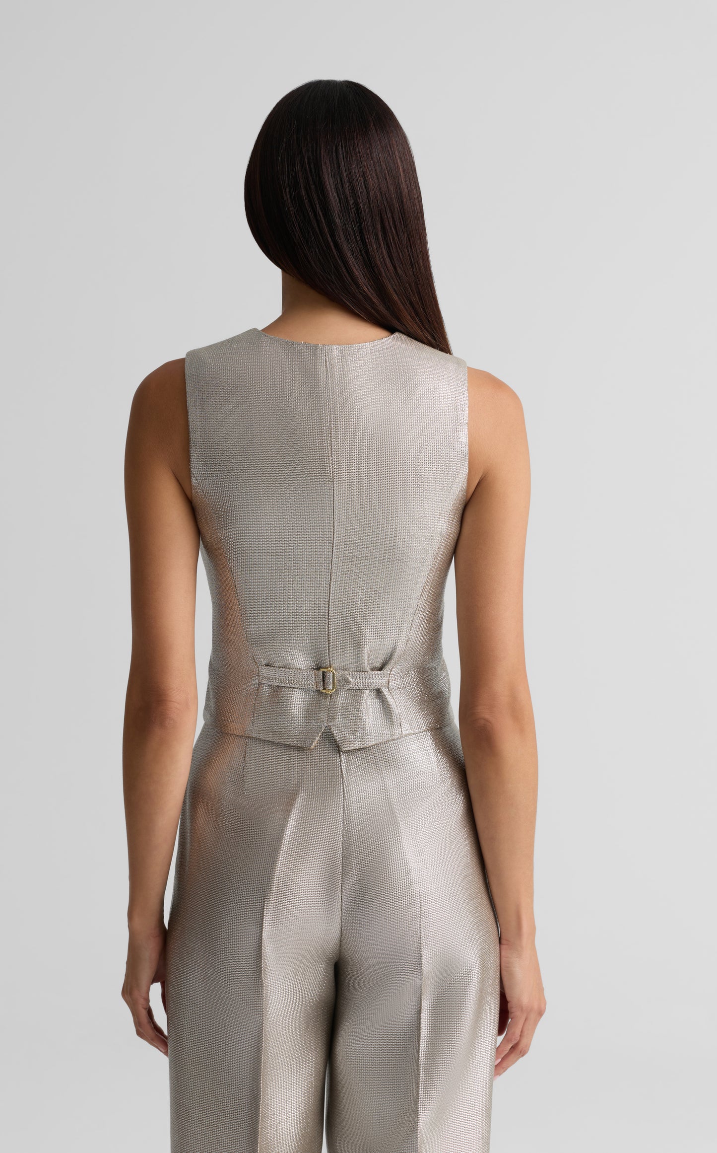Valentina Vest in Soft Lamé Suiting