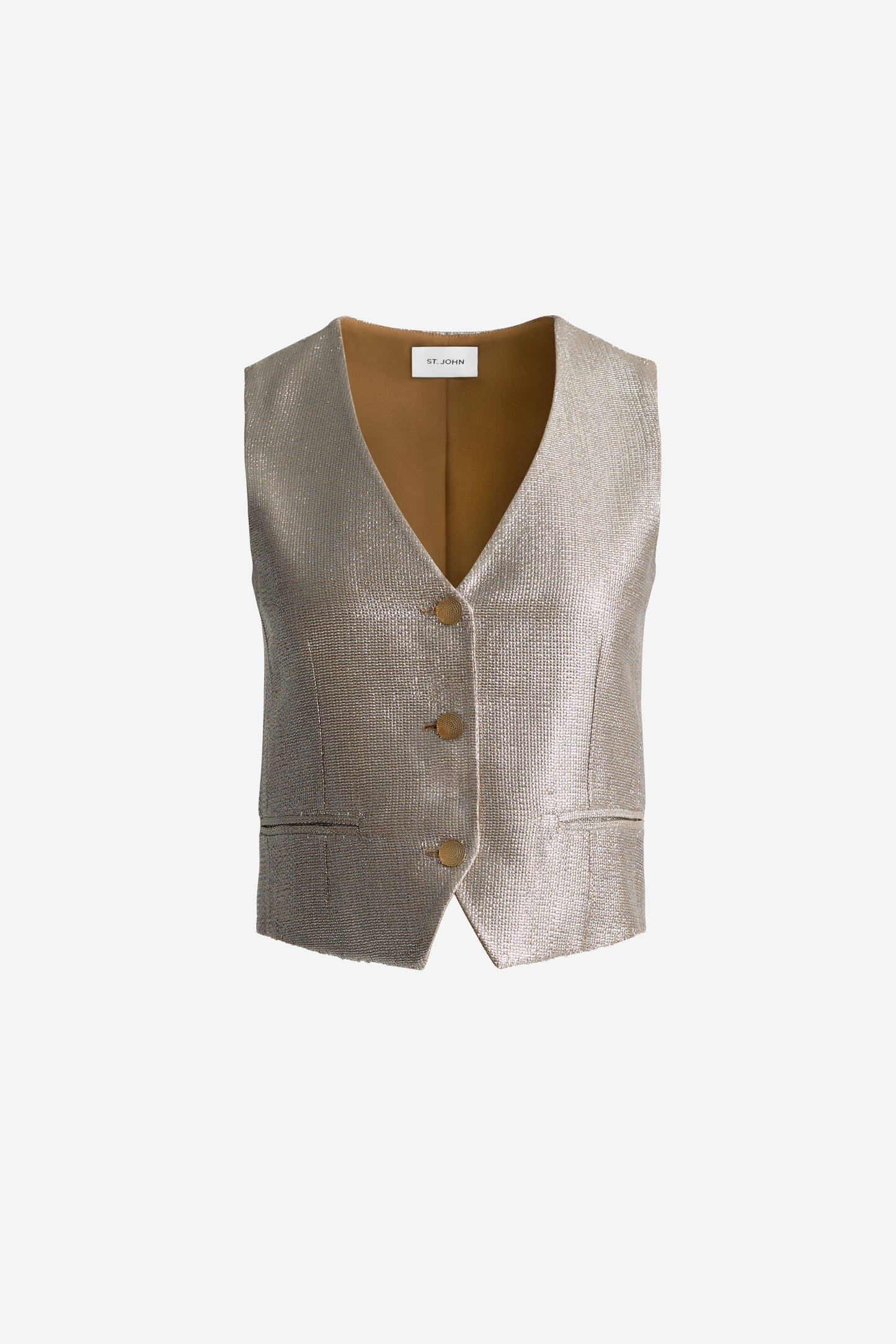 Valentina Vest in Soft Lamé Suiting