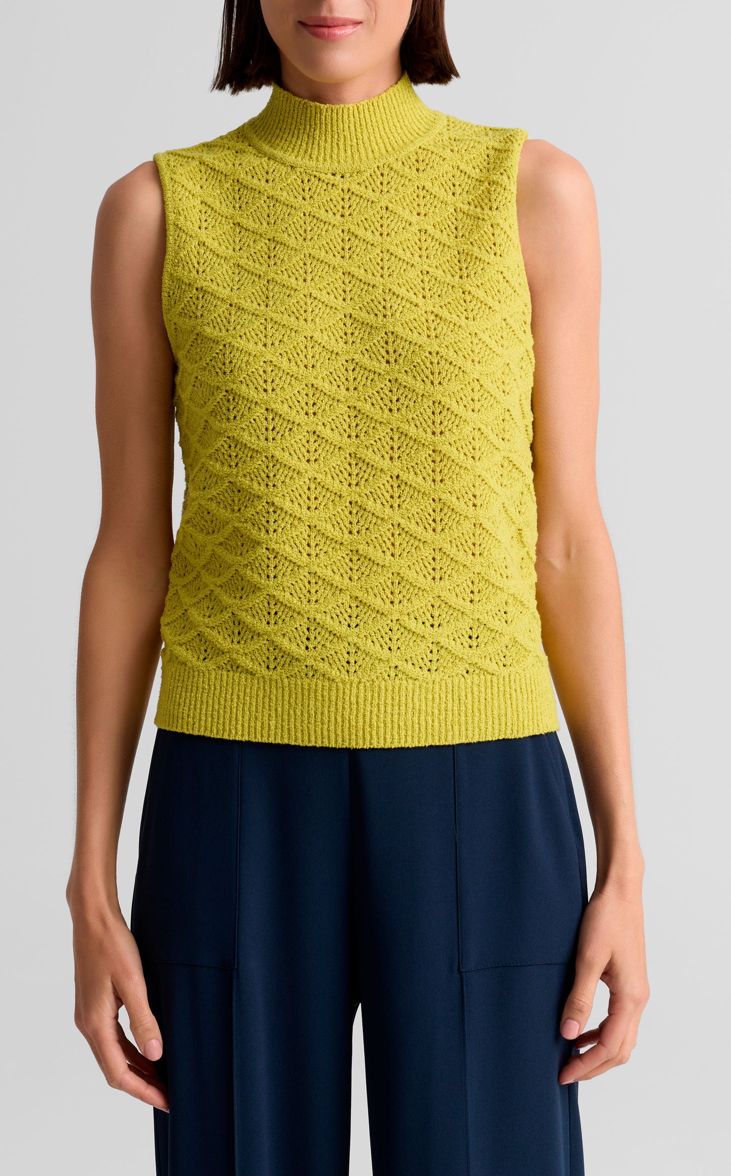 Mock Neck Pointelle Tank