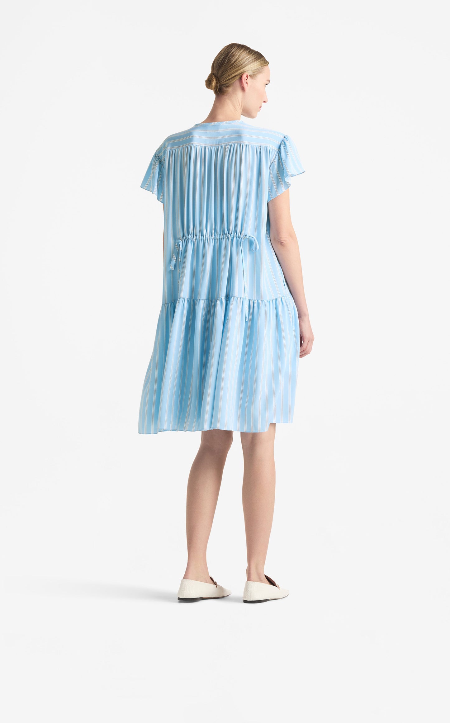 Striped Flare Sleeve Dress