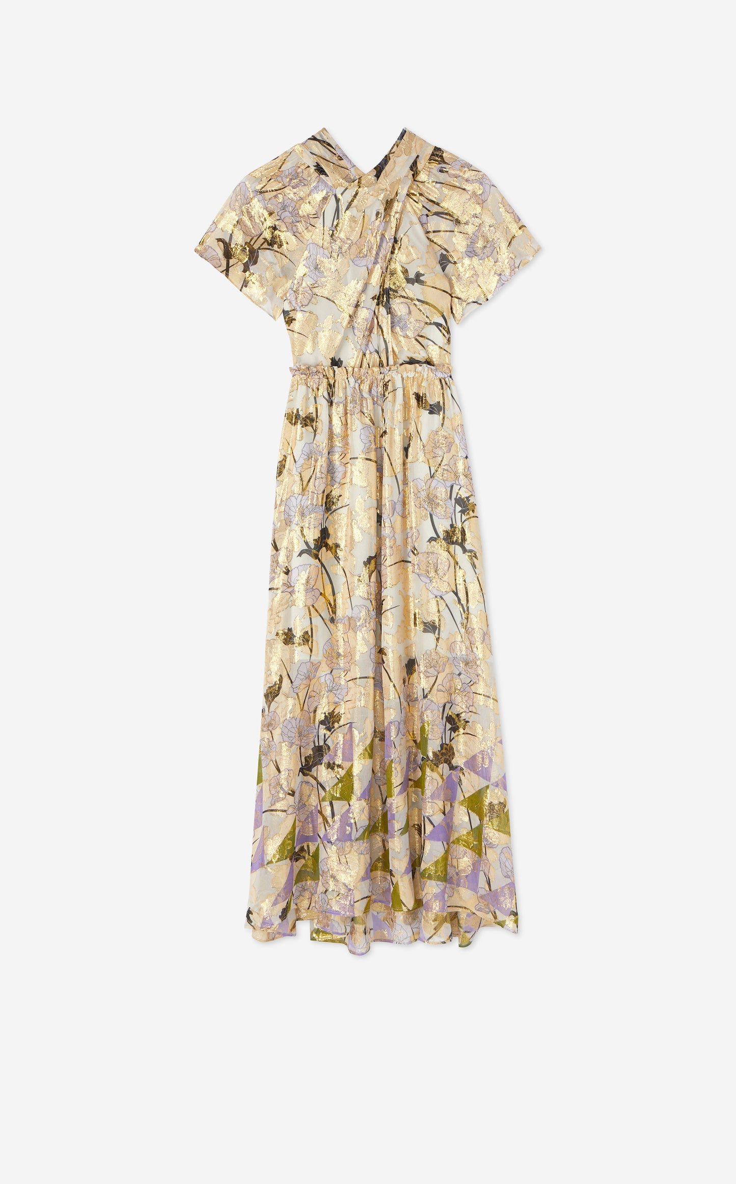 Geo Frieze Print Jacquard Wrap Dress