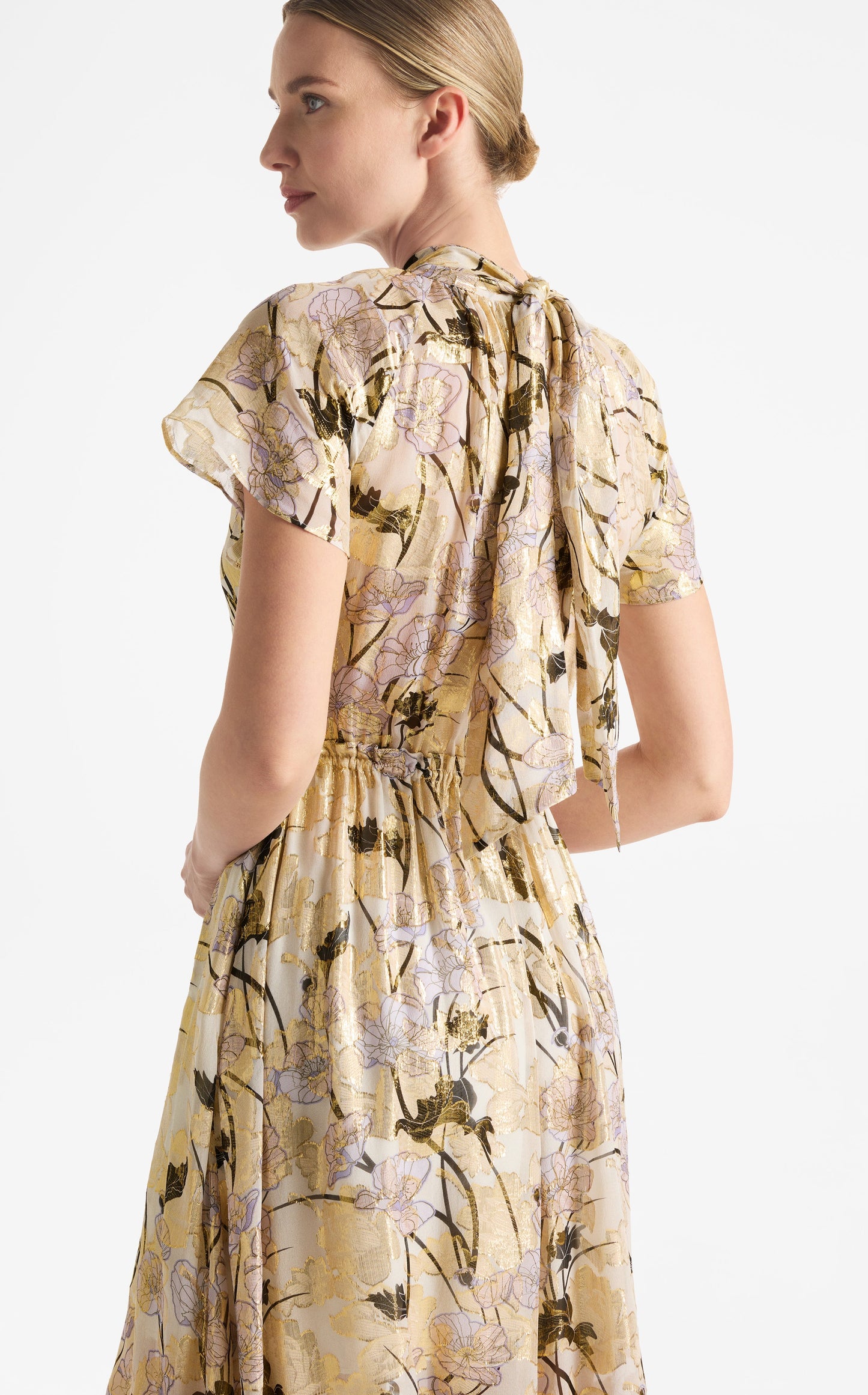 Geo Frieze Print Jacquard Wrap Dress