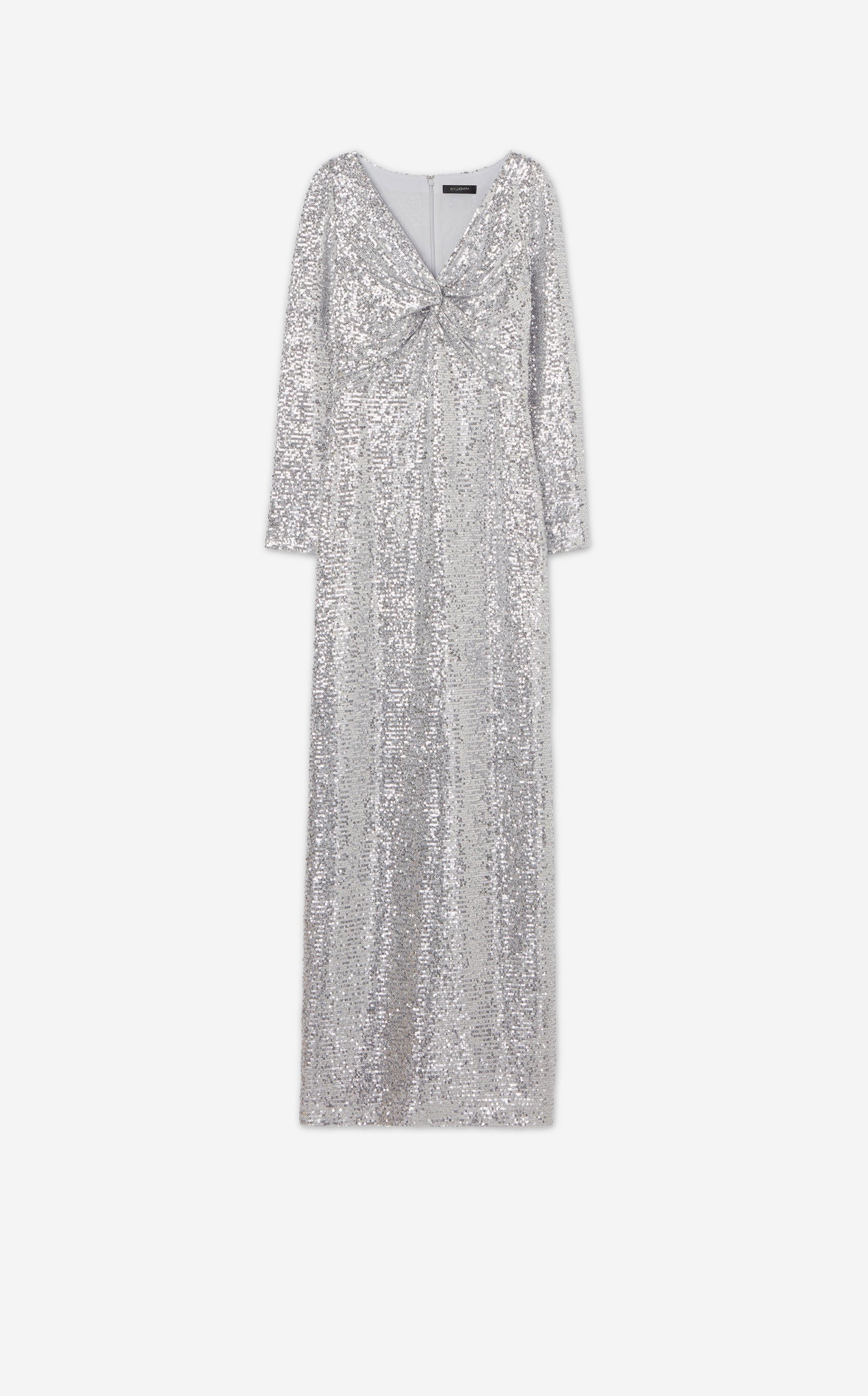 Sequin Knit Twist Front Gown